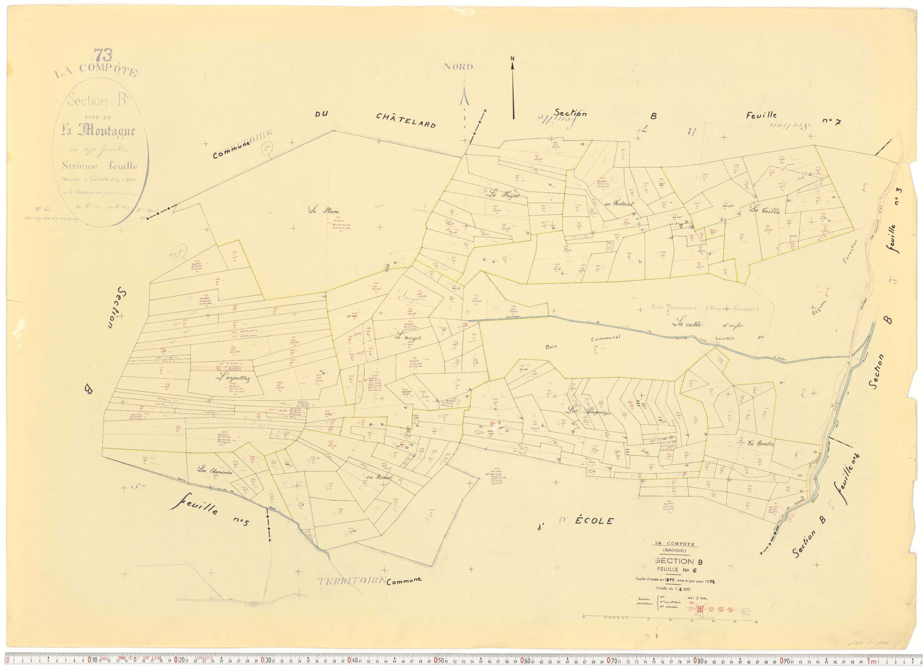 La Compôte - Cadastre rénové, version de travail (1972).