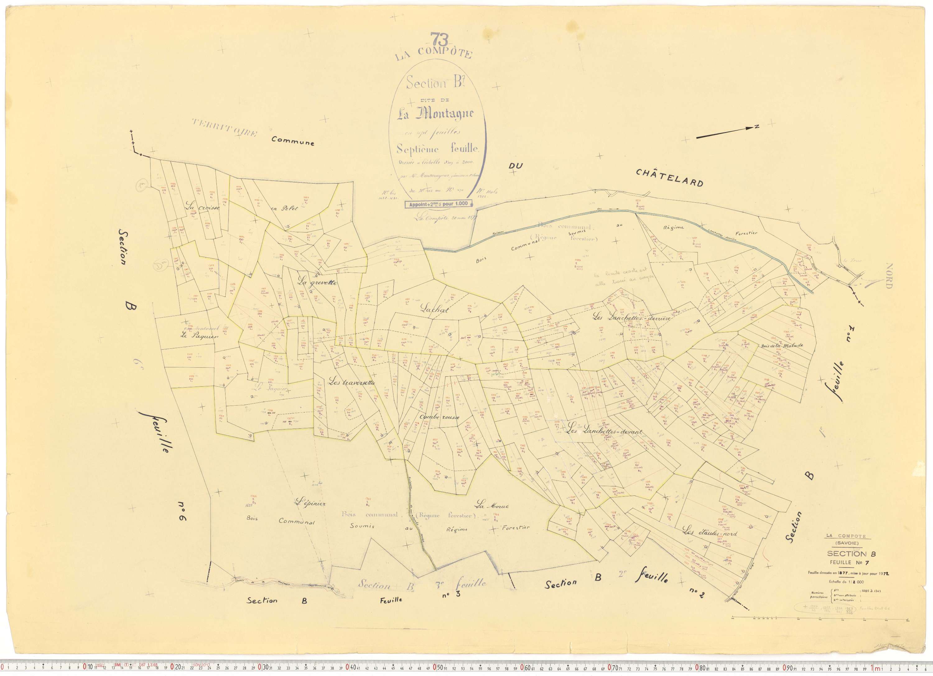 La Compôte - Cadastre rénové, version de travail (1972).