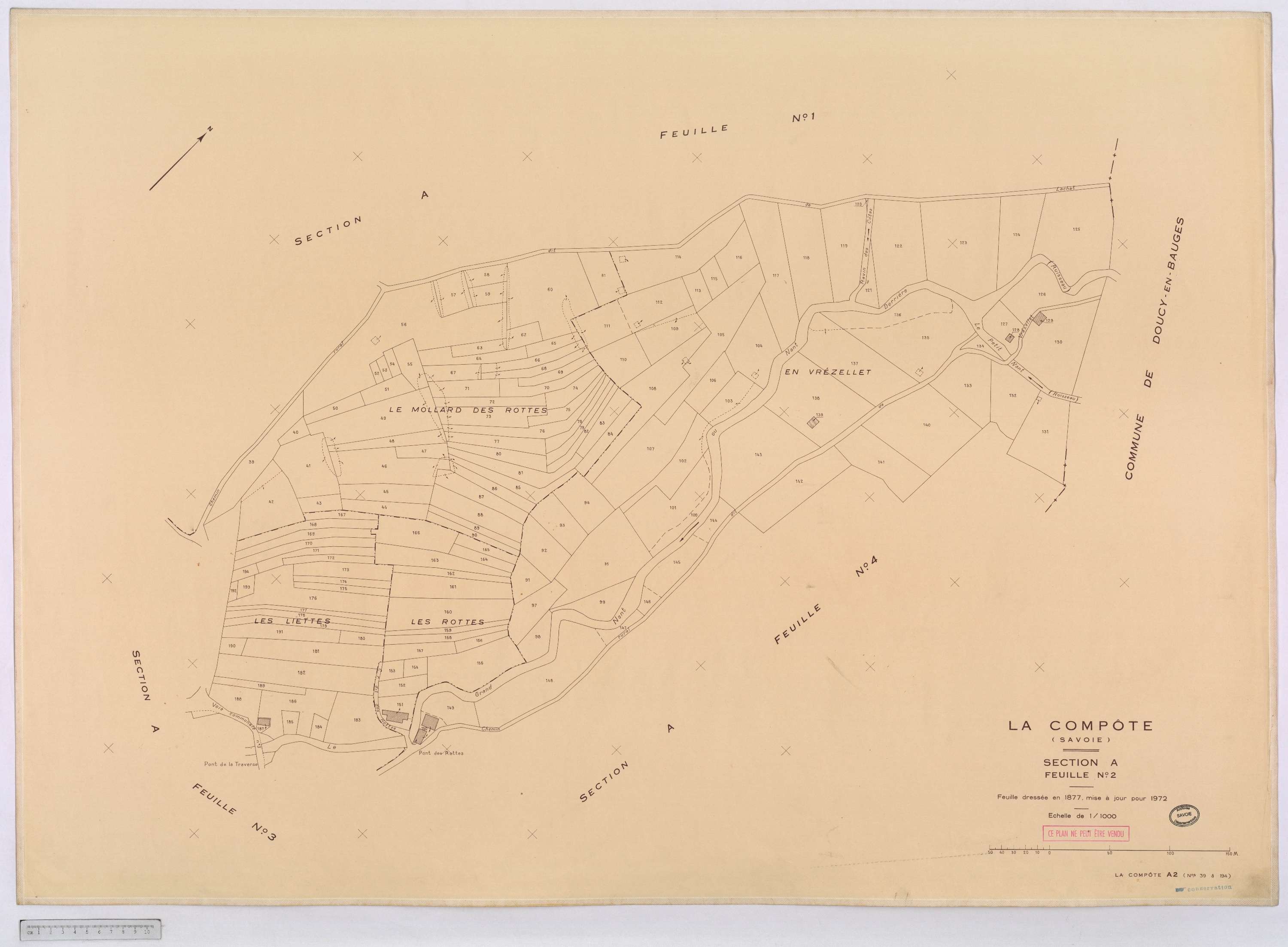 La Compôte - Cadastre rénové, version définitive (1972).