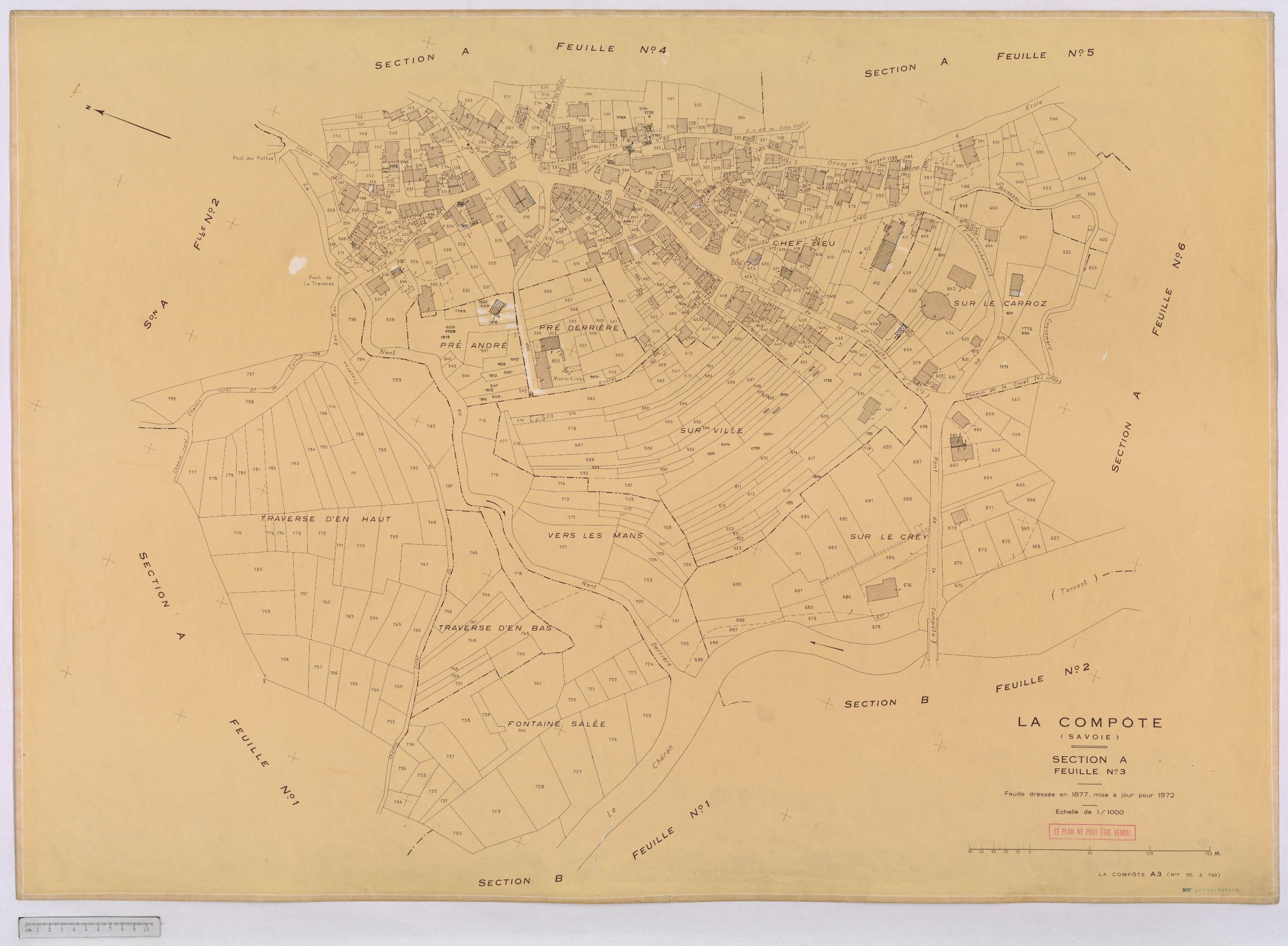 La Compôte - Cadastre rénové, version définitive (1972).