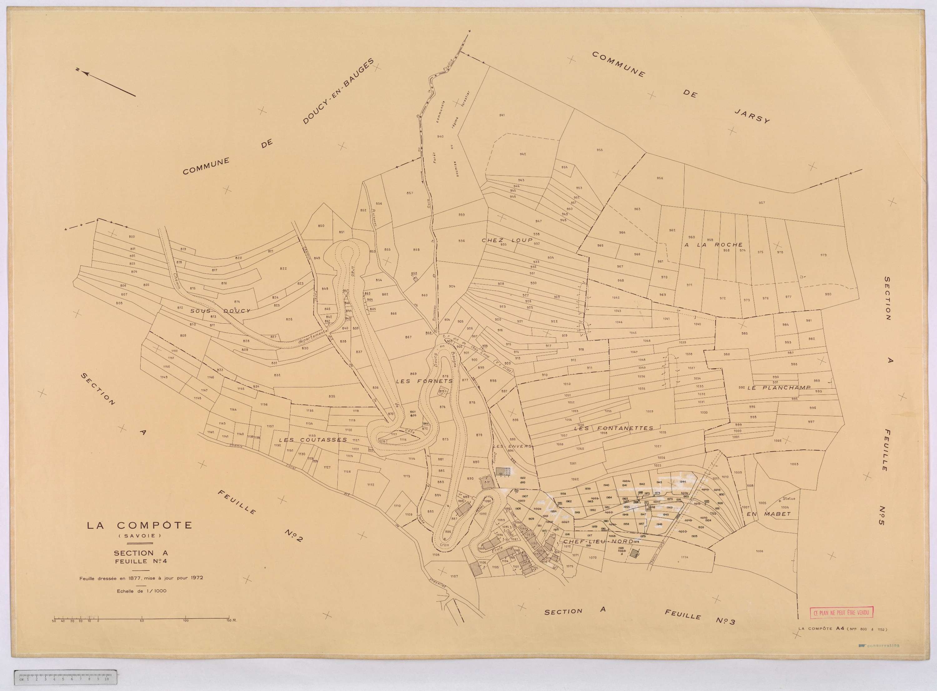 La Compôte - Cadastre rénové, version définitive (1972).