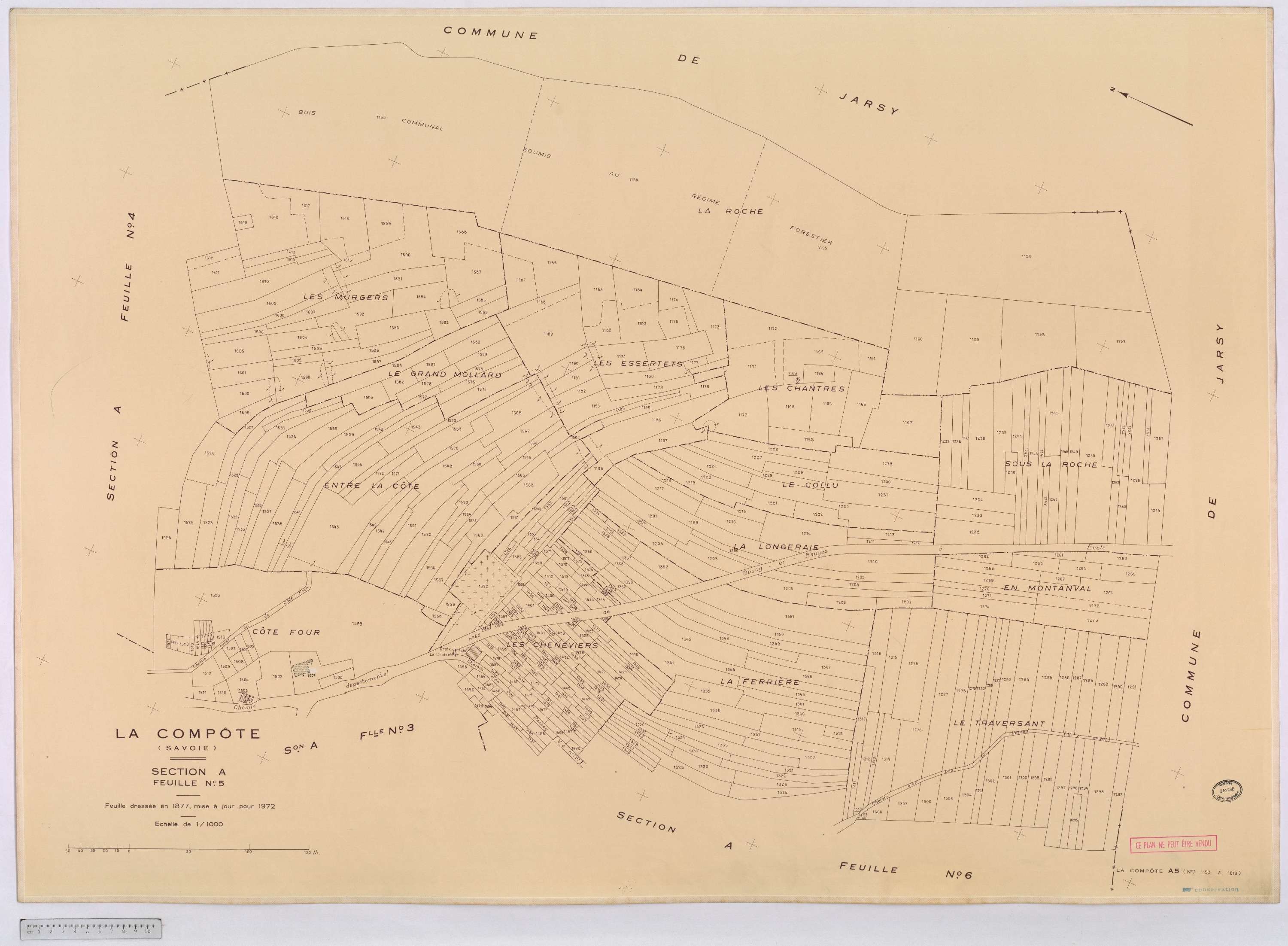 La Compôte - Cadastre rénové, version définitive (1972).
