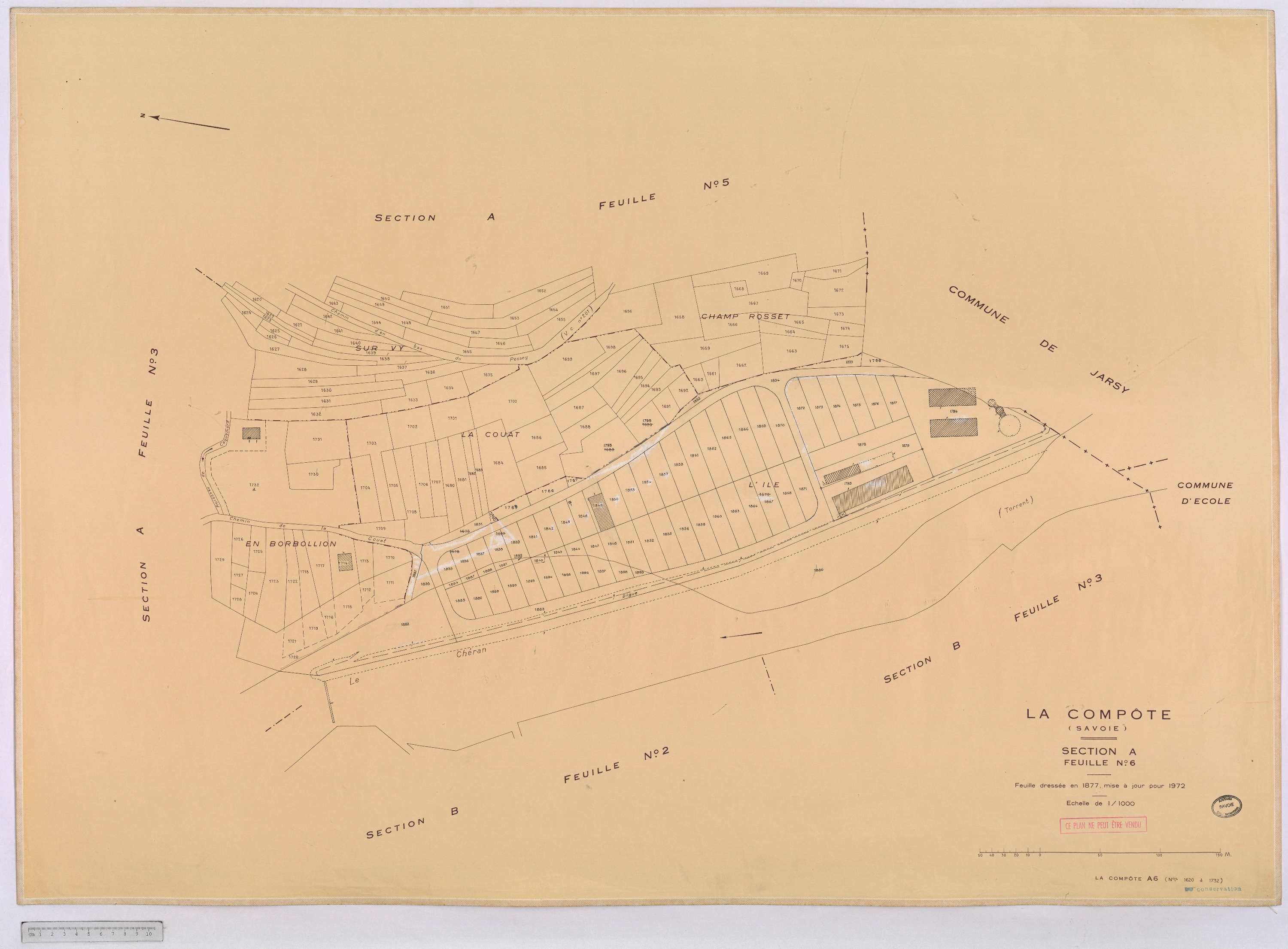 La Compôte - Cadastre rénové, version définitive (1972).