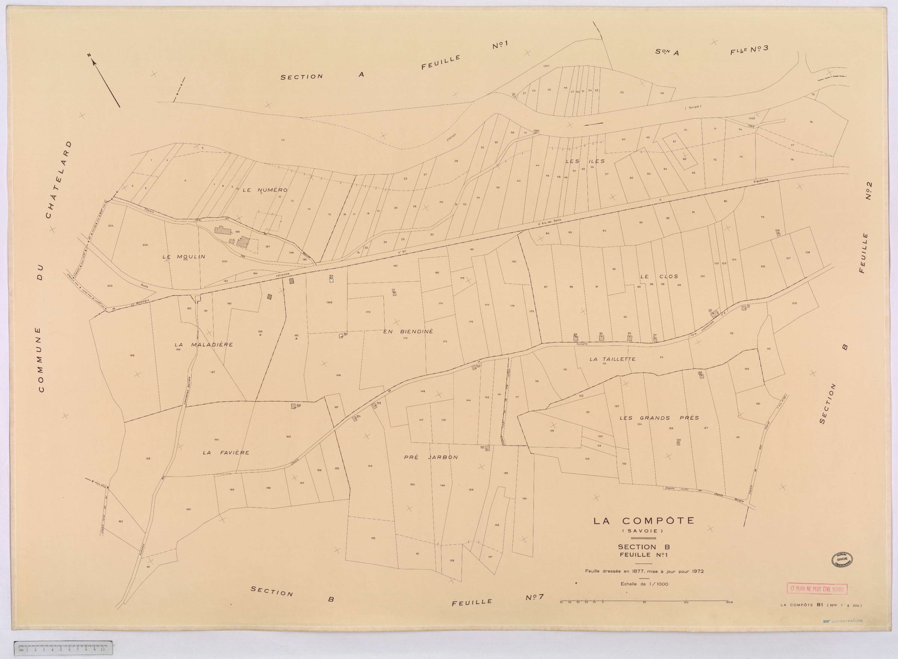 La Compôte - Cadastre rénové, version définitive (1972).