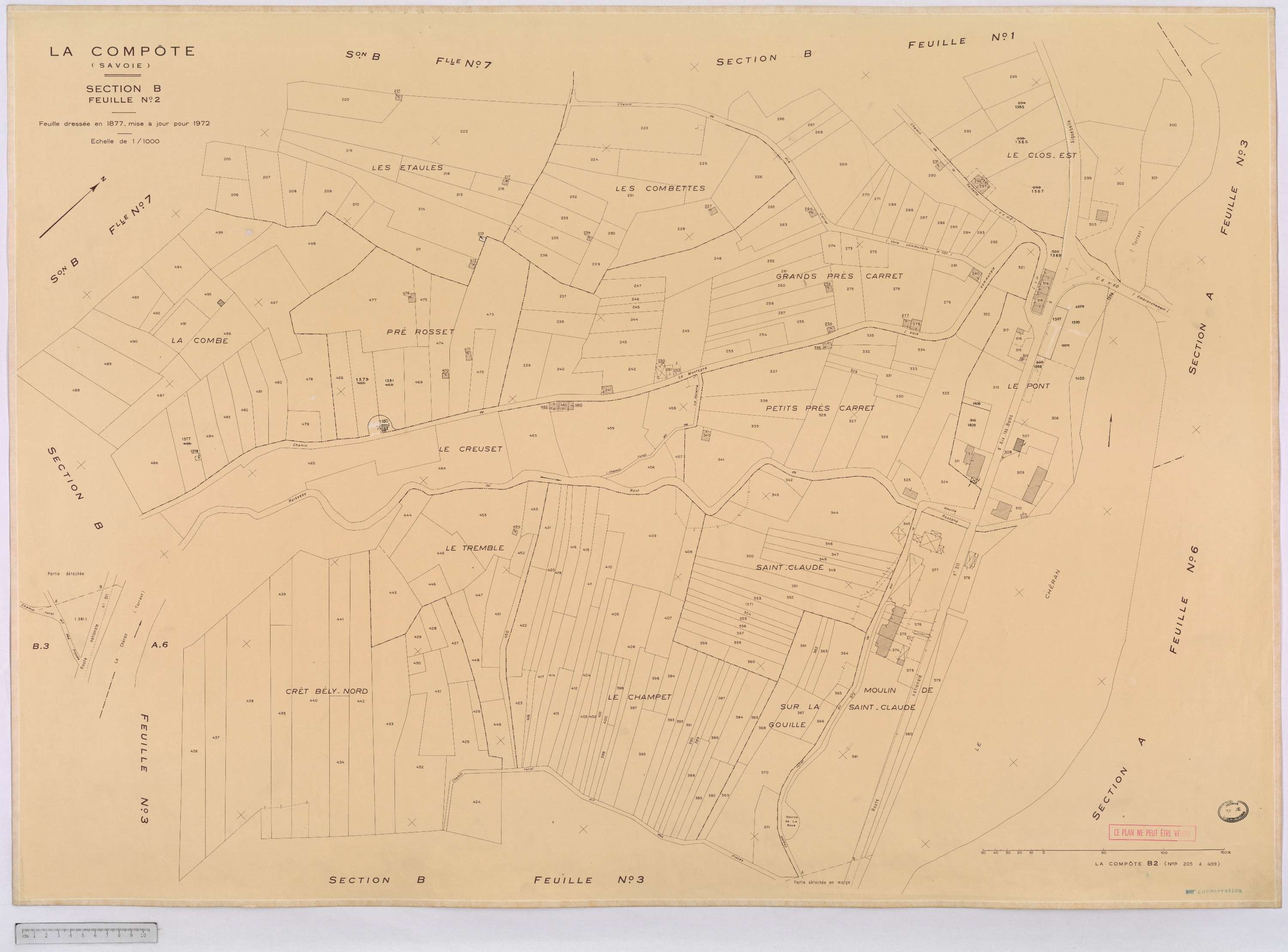 La Compôte - Cadastre rénové, version définitive (1972).
