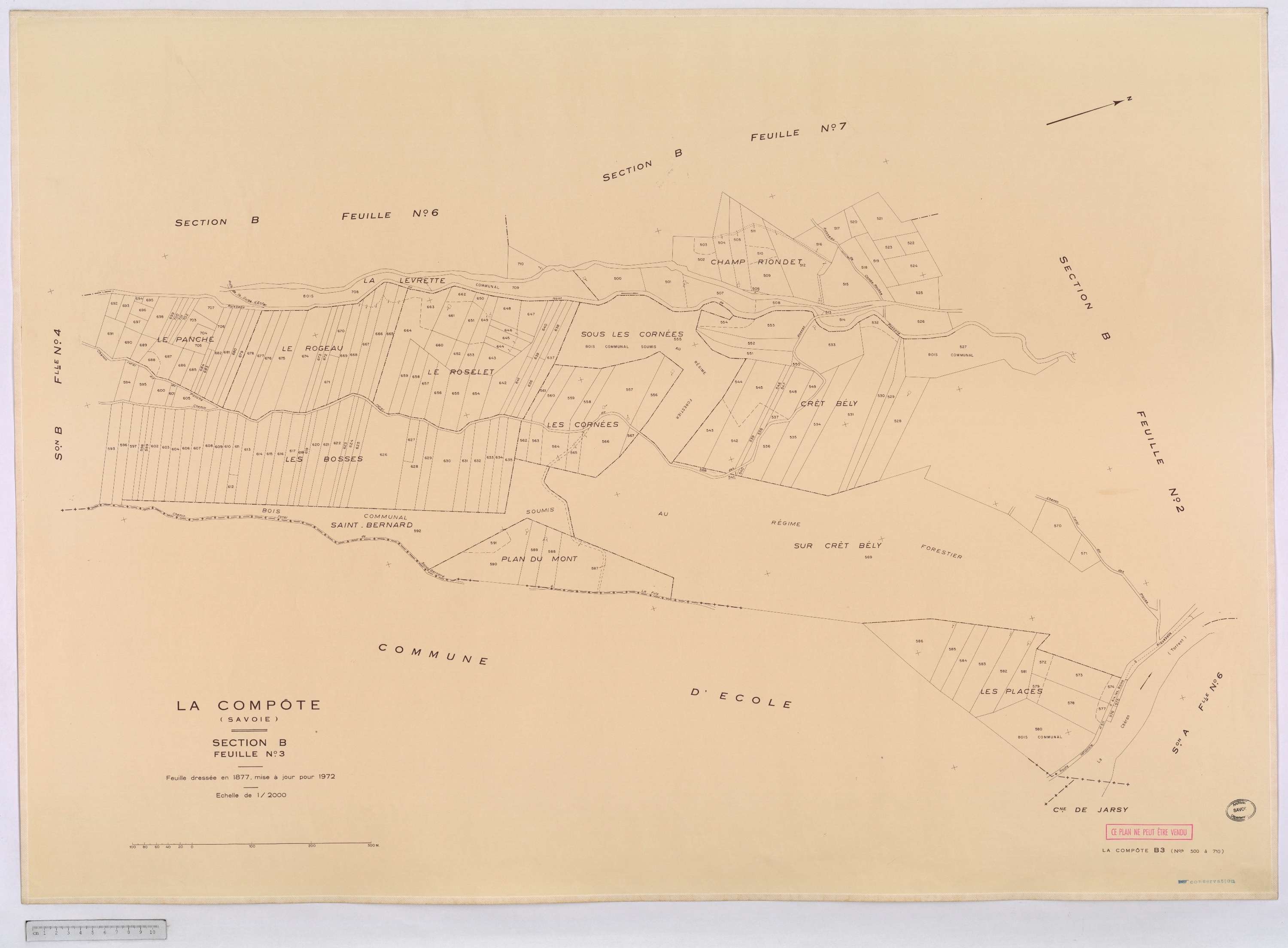 La Compôte - Cadastre rénové, version définitive (1972).