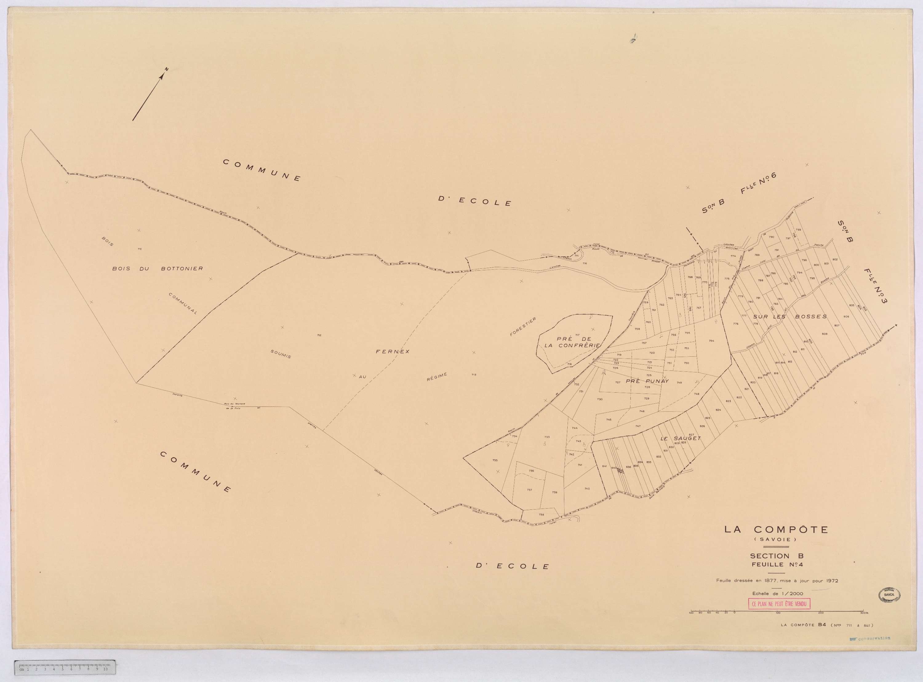 La Compôte - Cadastre rénové, version définitive (1972).