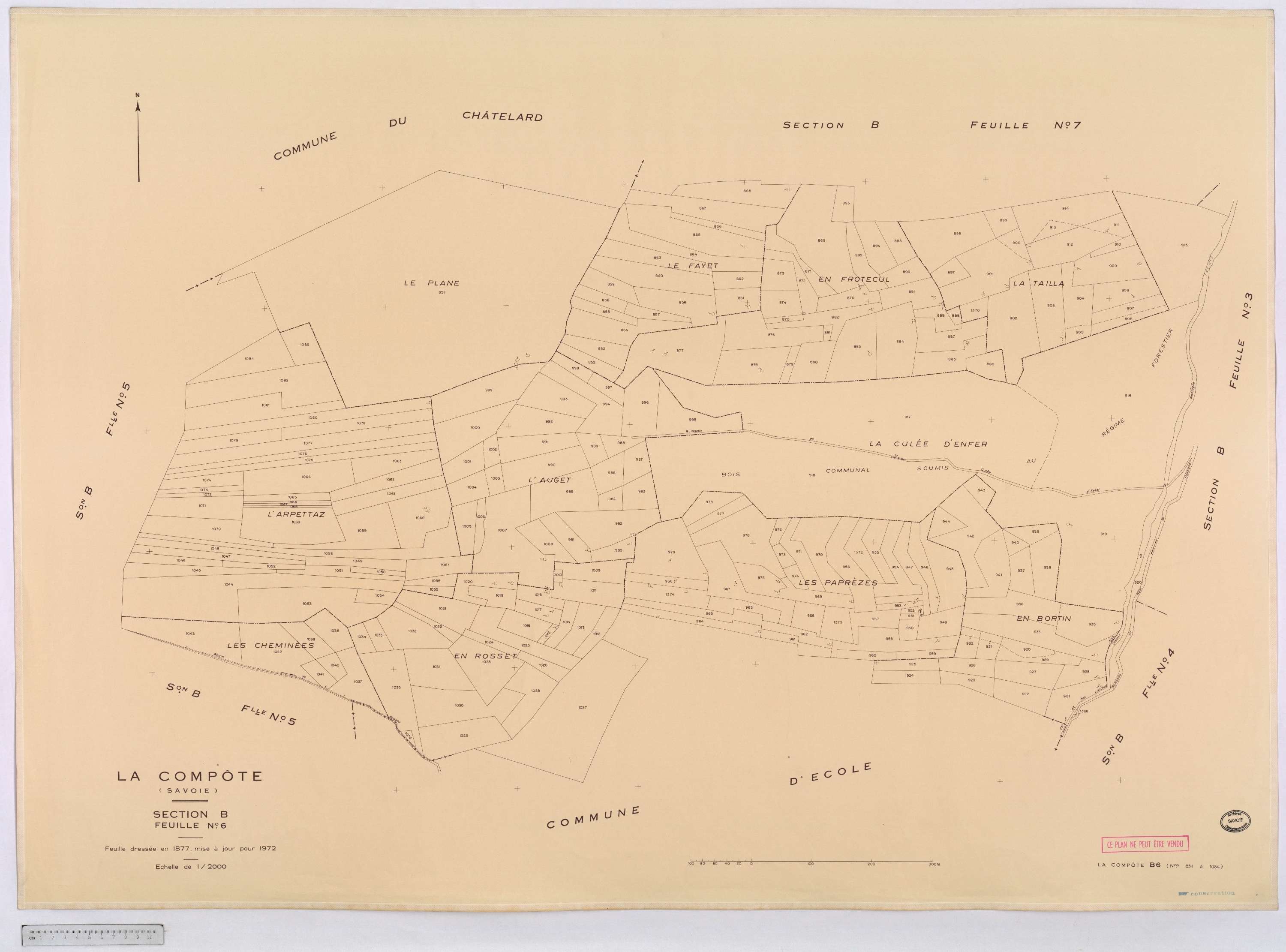 La Compôte - Cadastre rénové, version définitive (1972).
