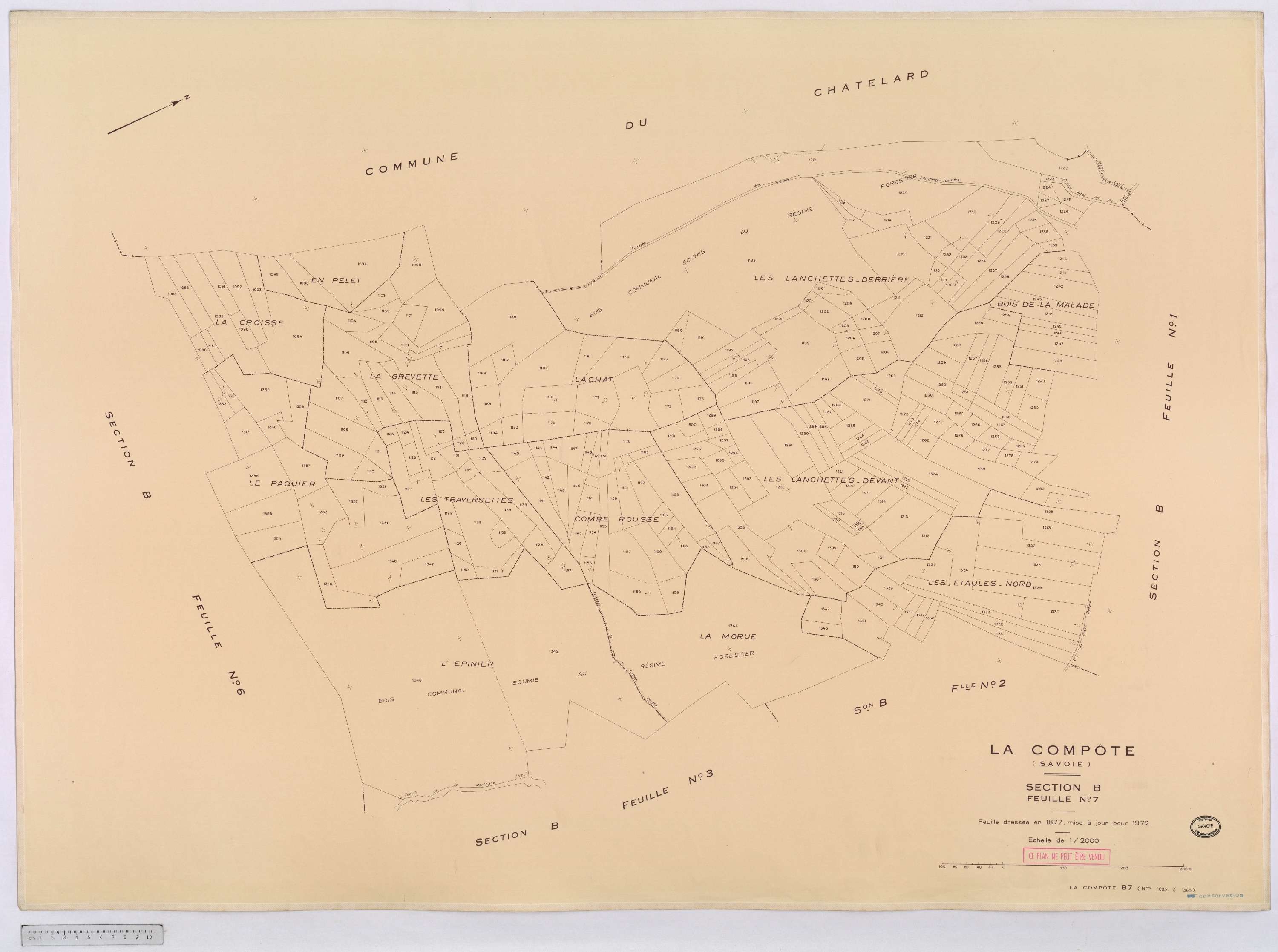 La Compôte - Cadastre rénové, version définitive (1972).