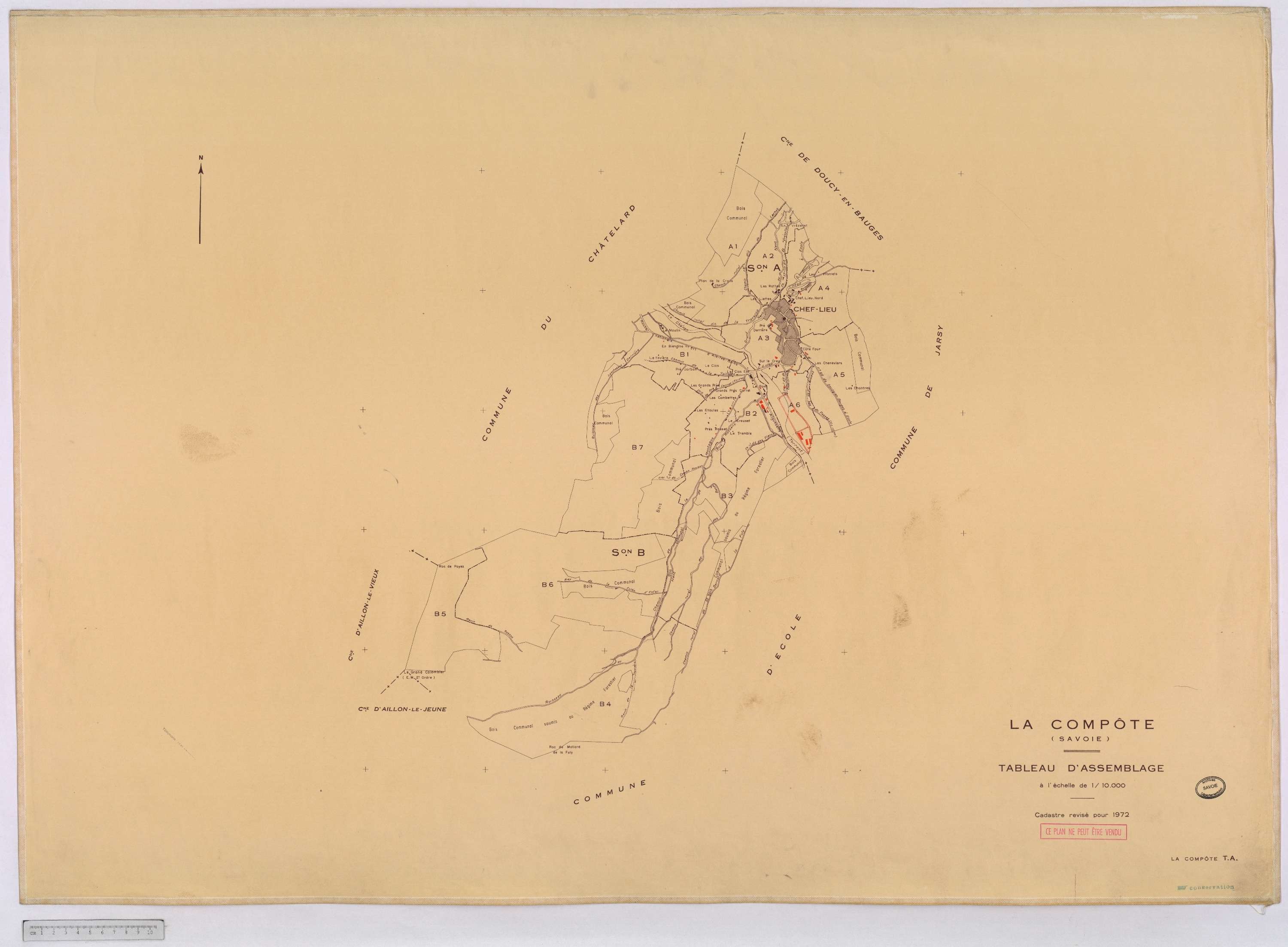 La Compôte - Cadastre rénové, version définitive (1972).