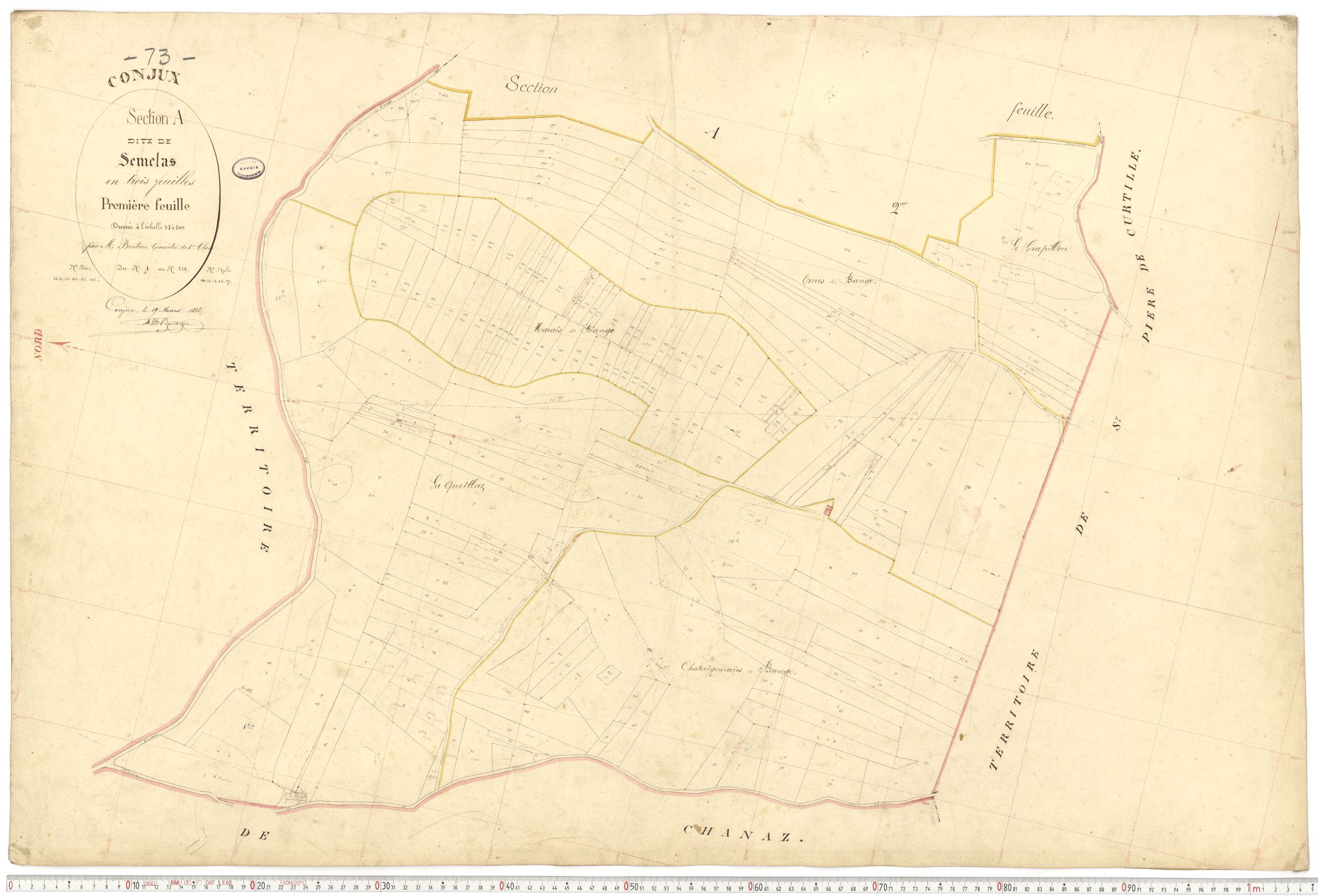 Conjux - Plans cadastraux du premier cadastre français.