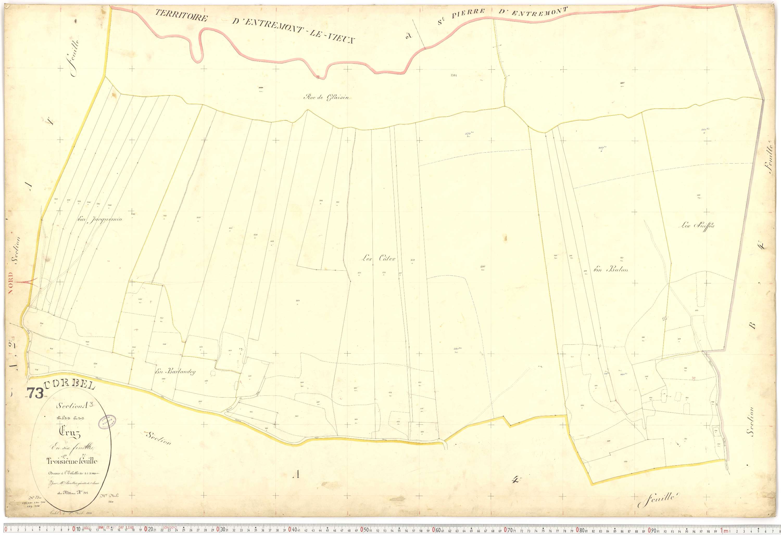 Corbel - Plans cadastraux du premier cadastre français.