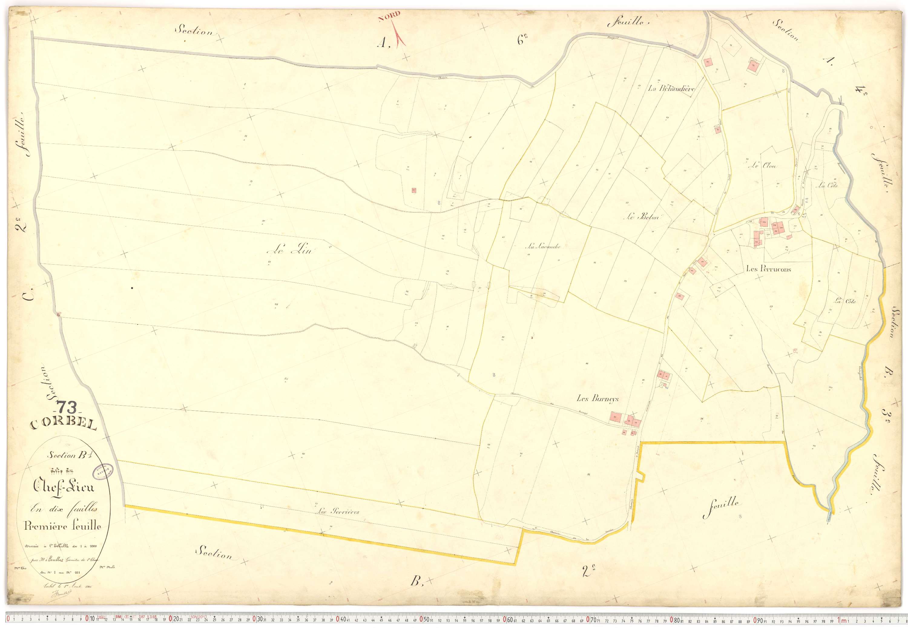 Corbel - Plans cadastraux du premier cadastre français.