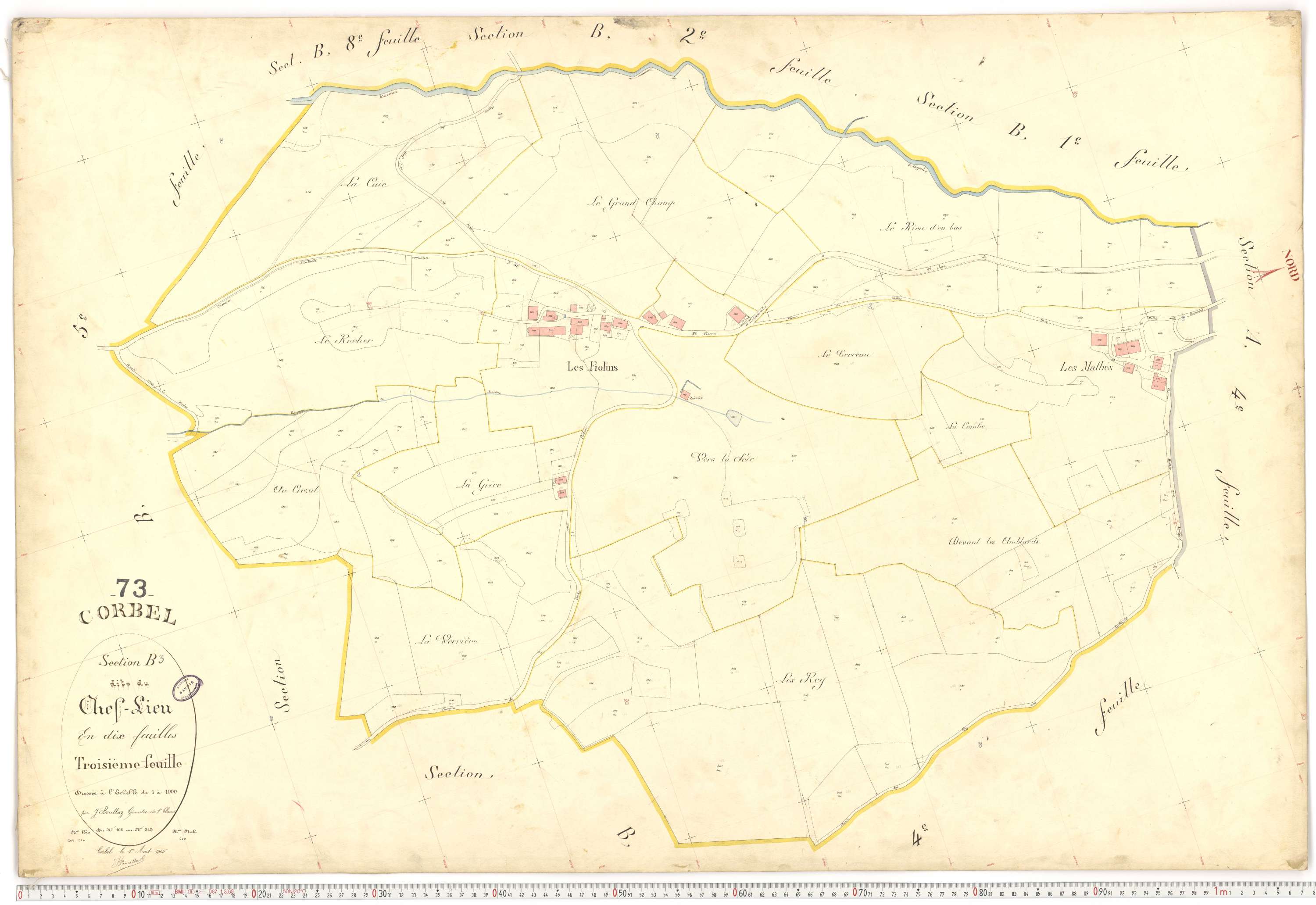 Corbel - Plans cadastraux du premier cadastre français.