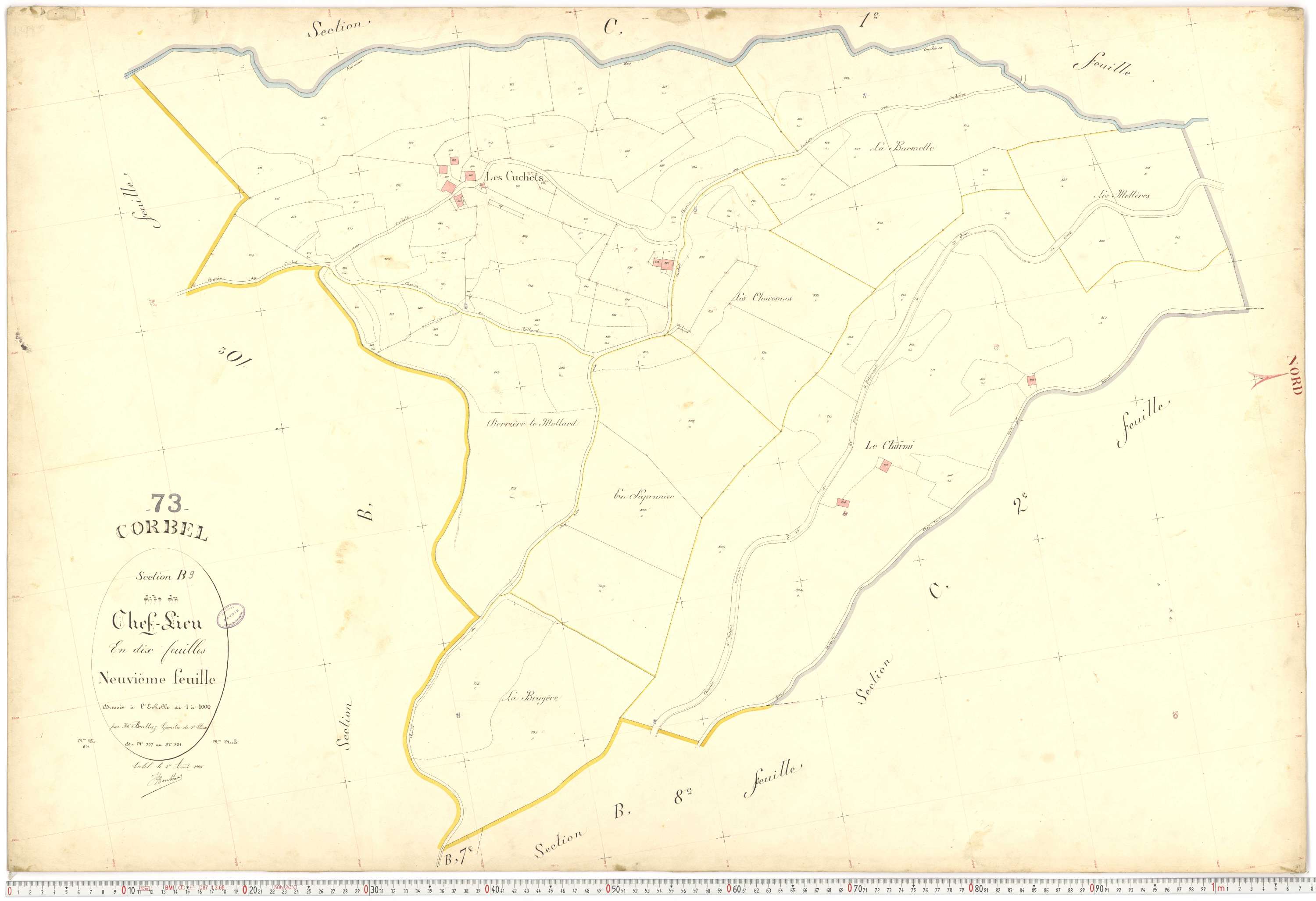 Corbel - Plans cadastraux du premier cadastre français.