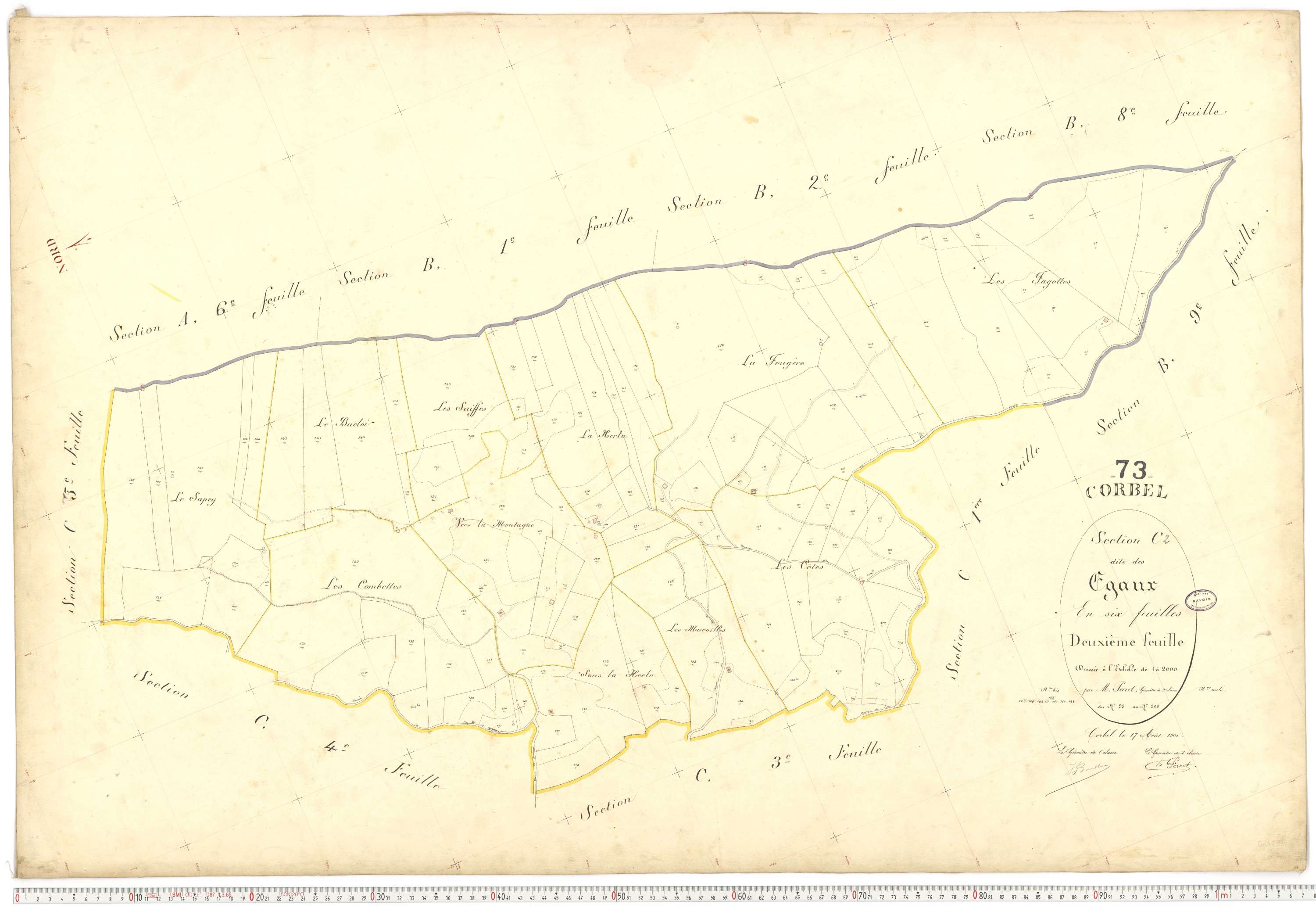 Corbel - Plans cadastraux du premier cadastre français.