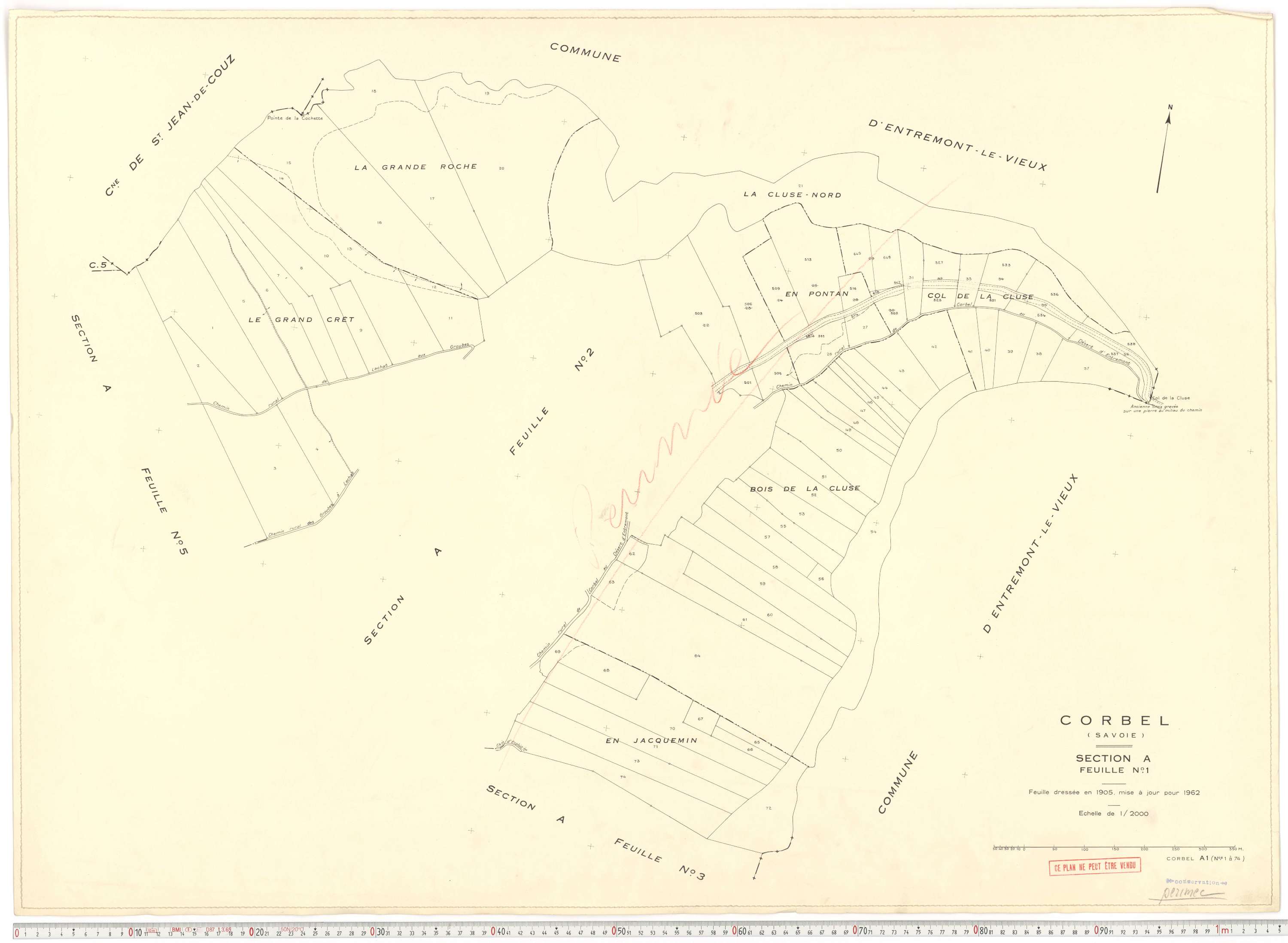Corbel - Plans cadastraux du cadastre rénové en 1962 et mis à jour en 1988.