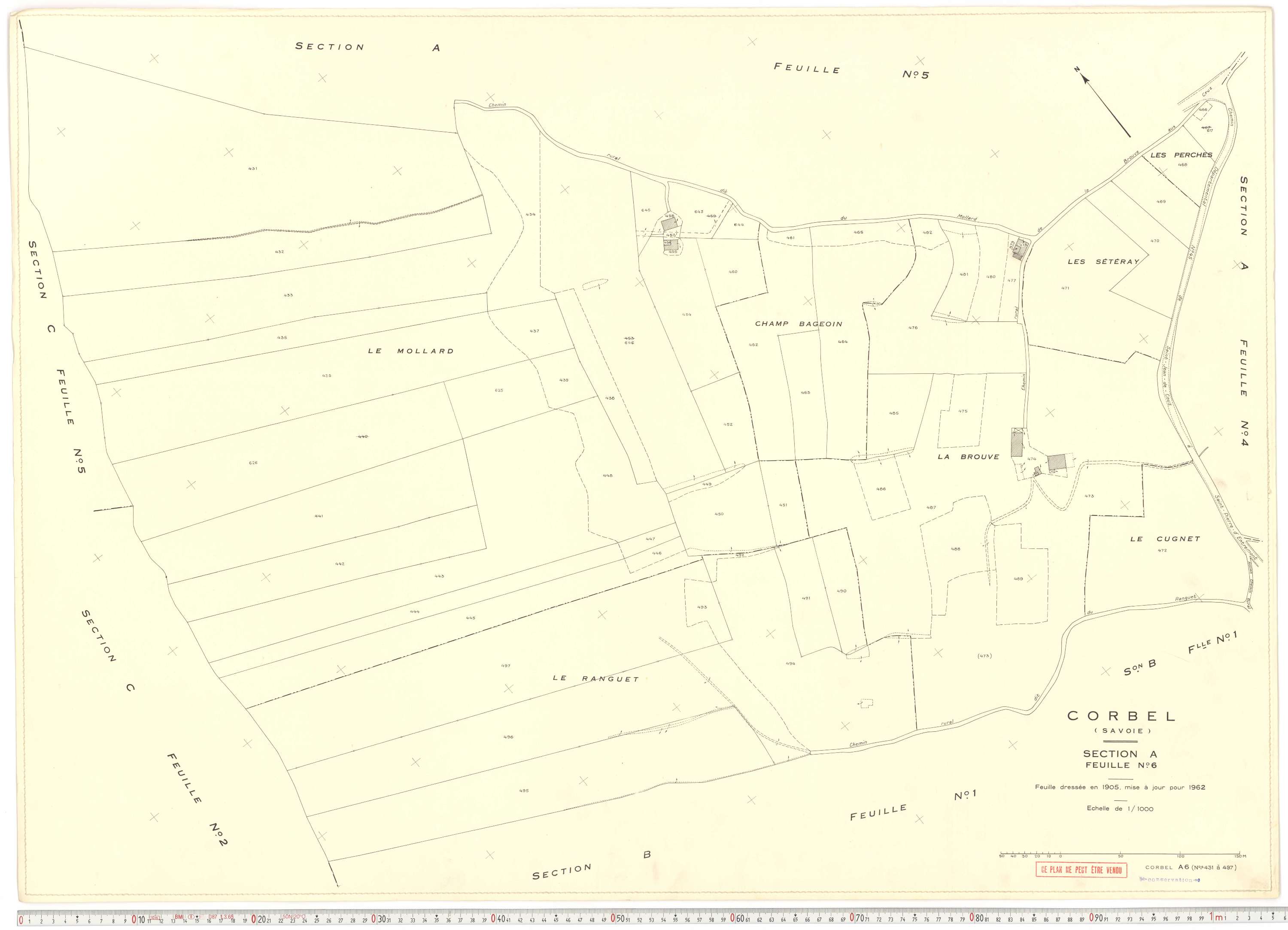 Corbel - Plans cadastraux du cadastre rénové en 1962 et mis à jour en 1988.