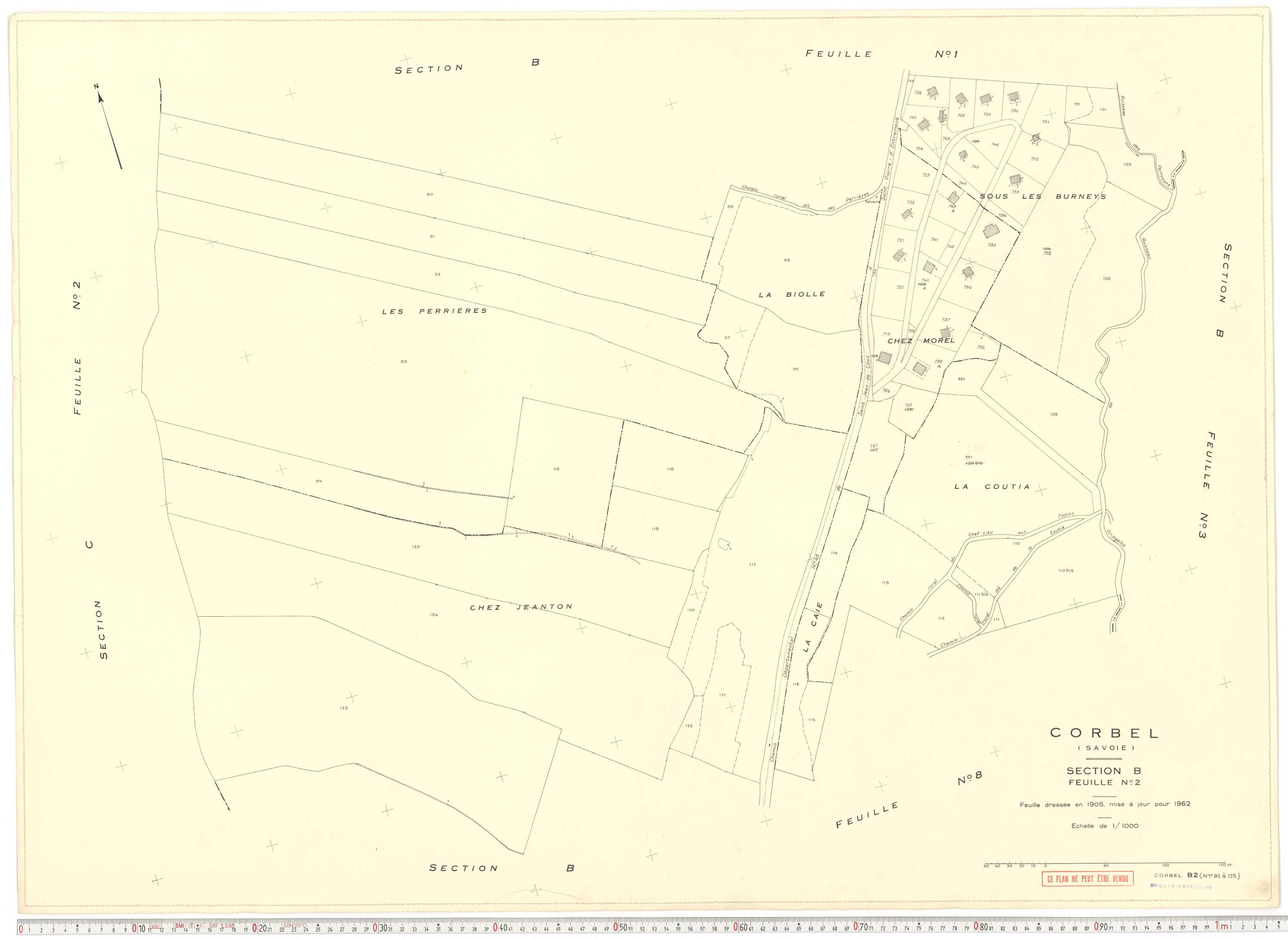 Corbel - Plans cadastraux du cadastre rénové en 1962 et mis à jour en 1988.