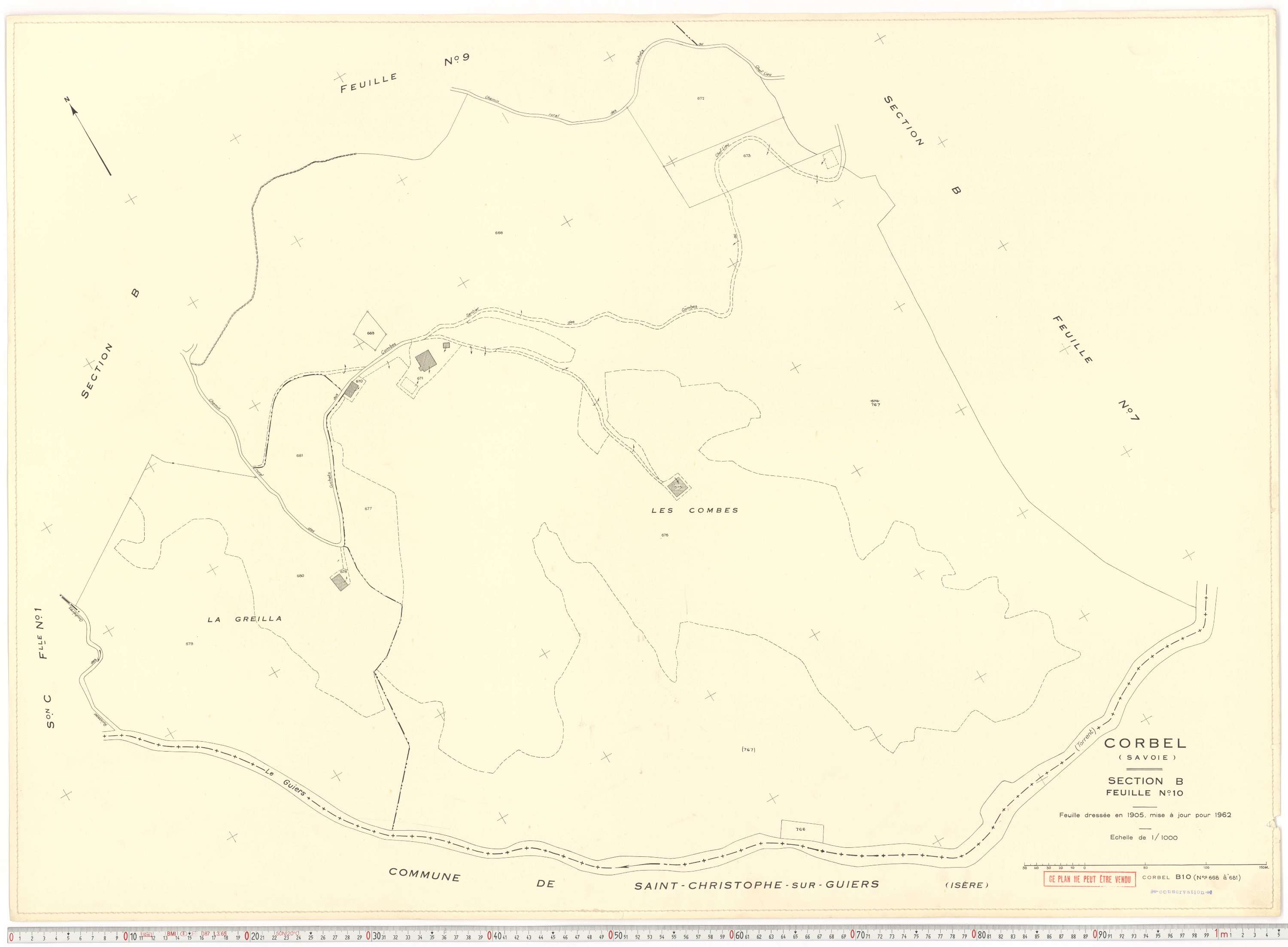 Corbel - Plans cadastraux du cadastre rénové en 1962 et mis à jour en 1988.