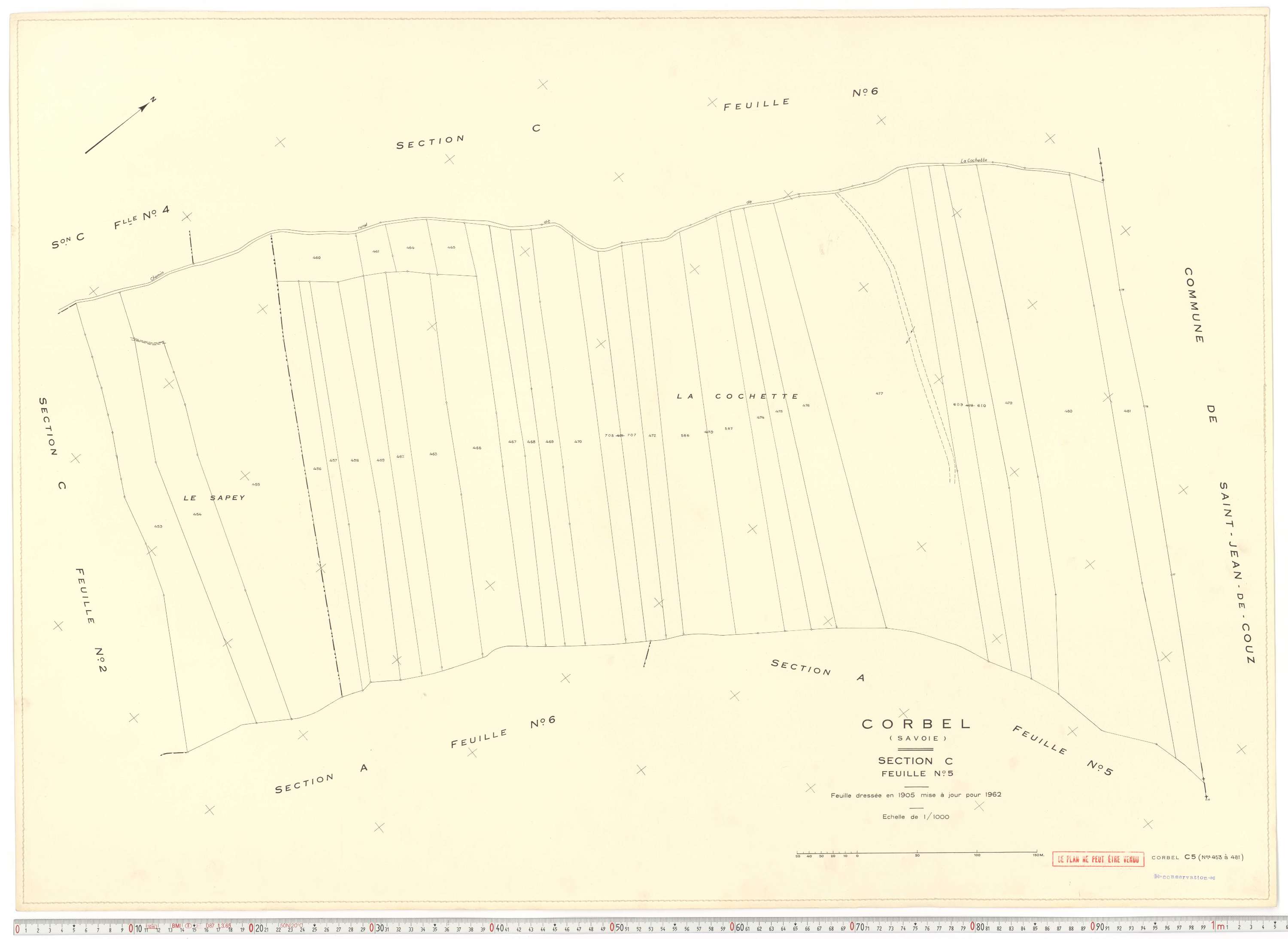 Corbel - Plans cadastraux du cadastre rénové en 1962 et mis à jour en 1988.