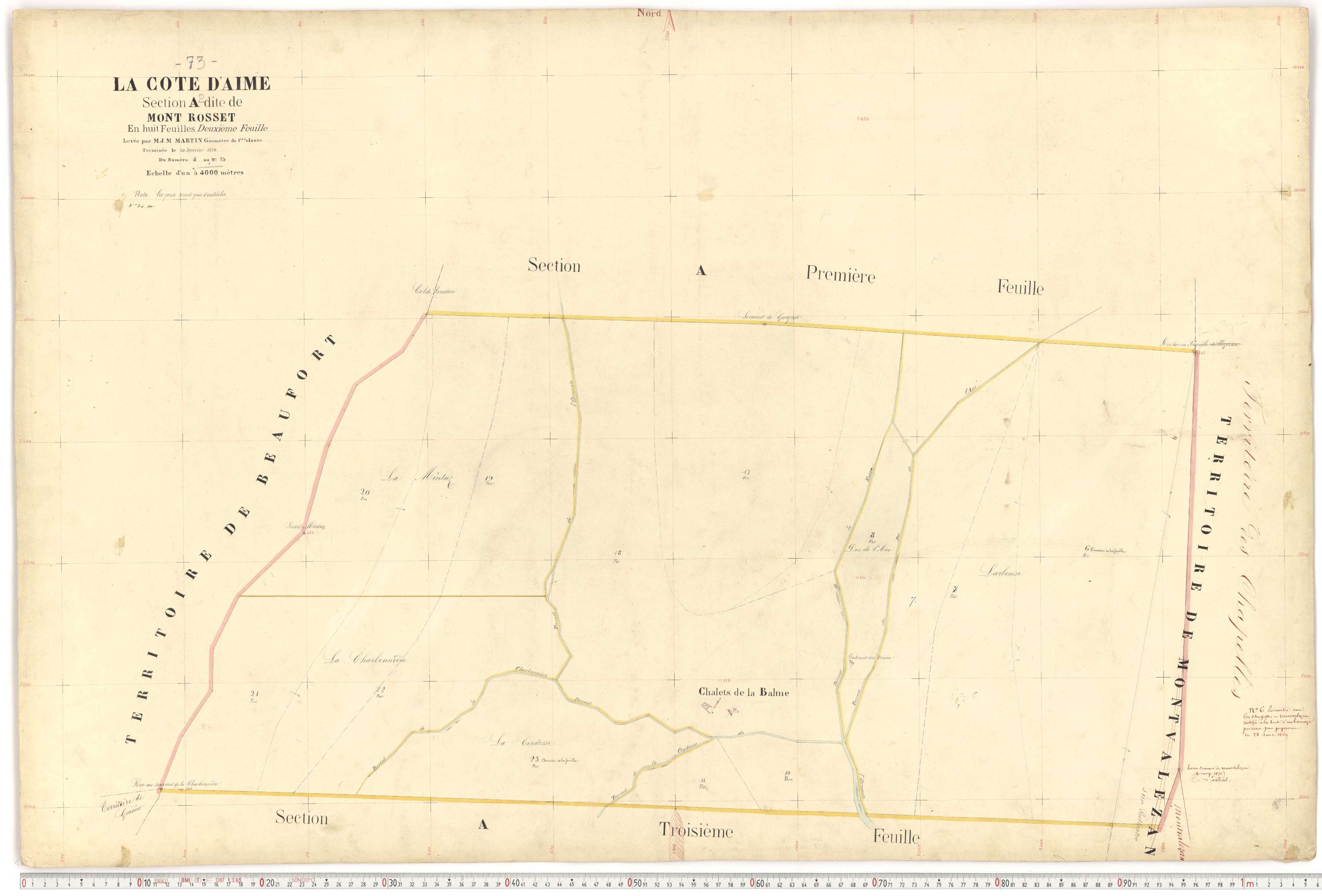 La Côte-d'Aime - Plans cadastraux du premier cadastre français.