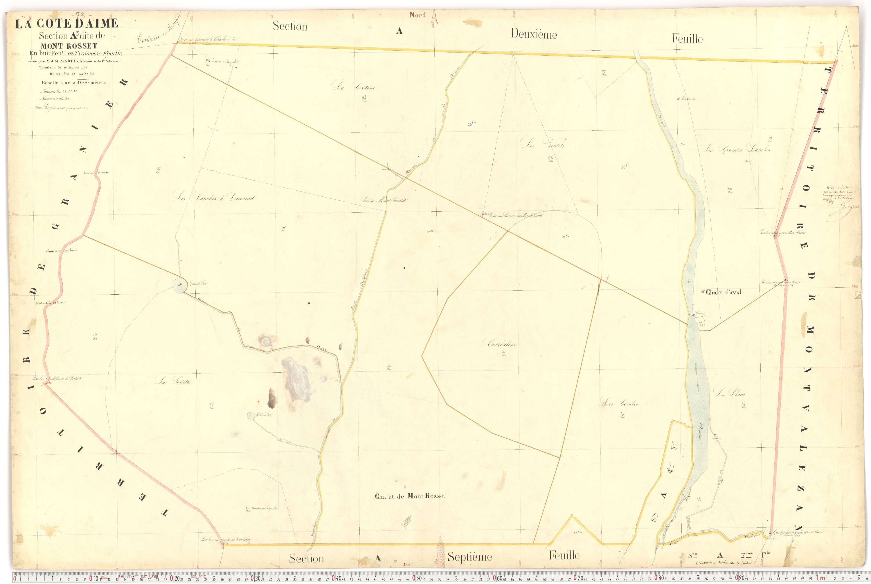La Côte-d'Aime - Plans cadastraux du premier cadastre français.