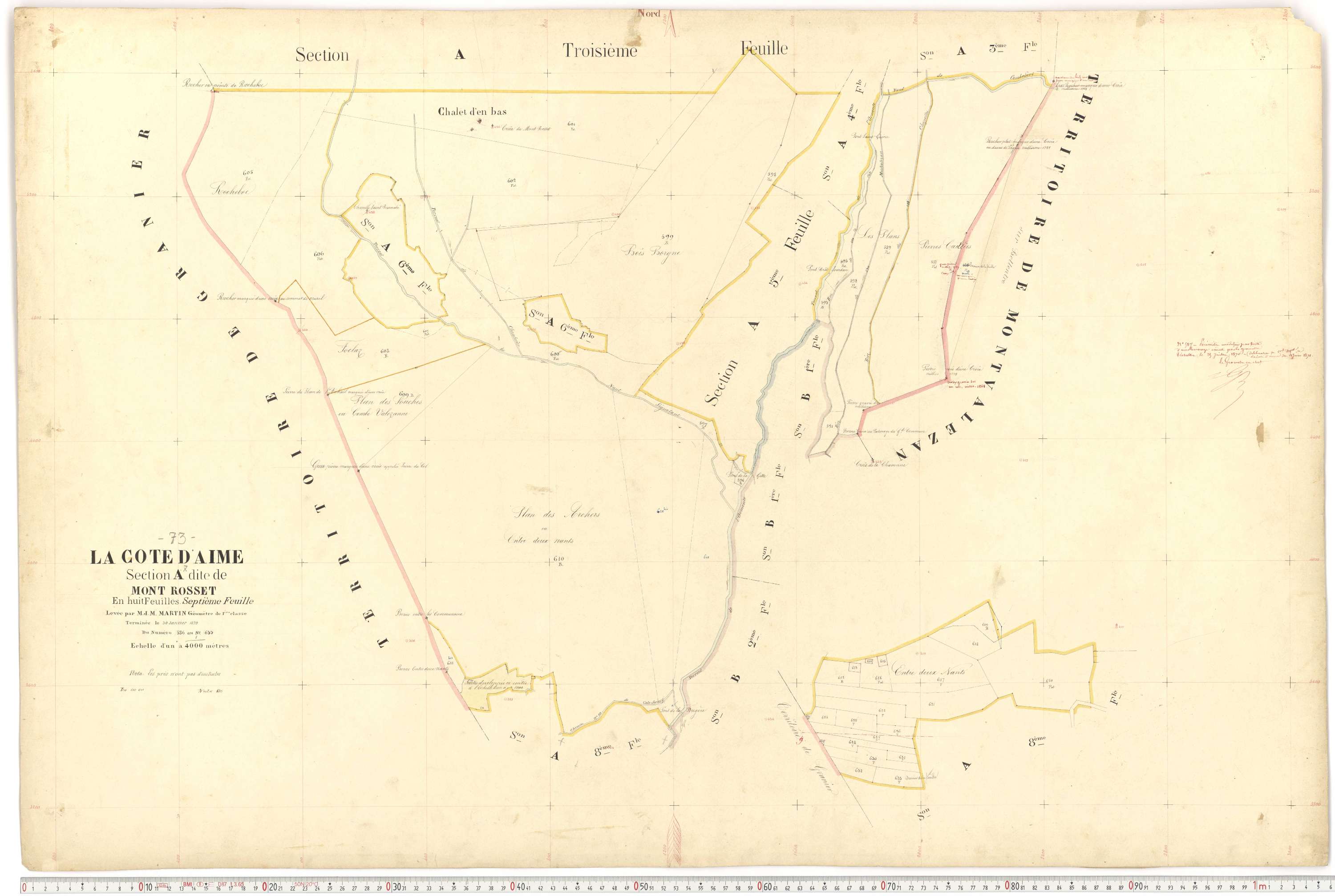 La Côte-d'Aime - Plans cadastraux du premier cadastre français.