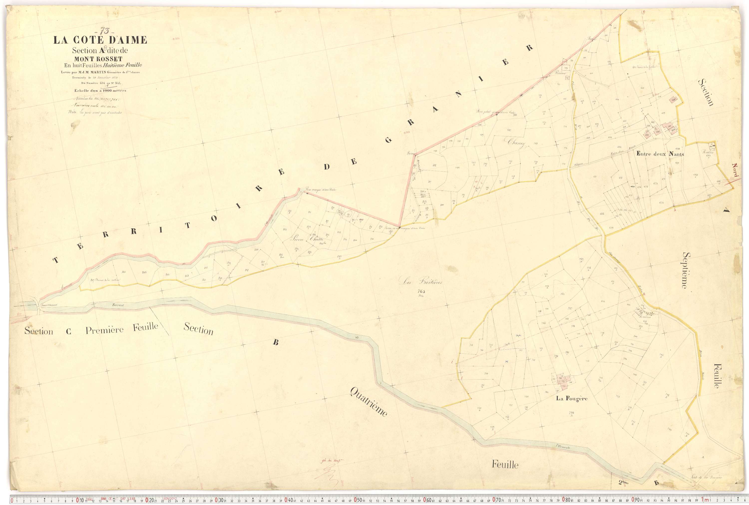 La Côte-d'Aime - Plans cadastraux du premier cadastre français.