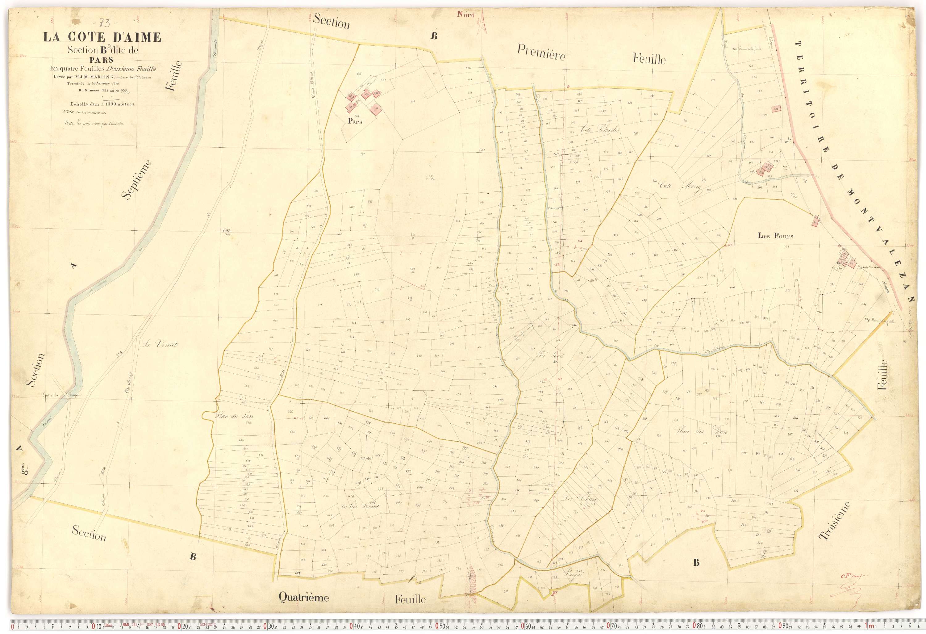La Côte-d'Aime - Plans cadastraux du premier cadastre français.