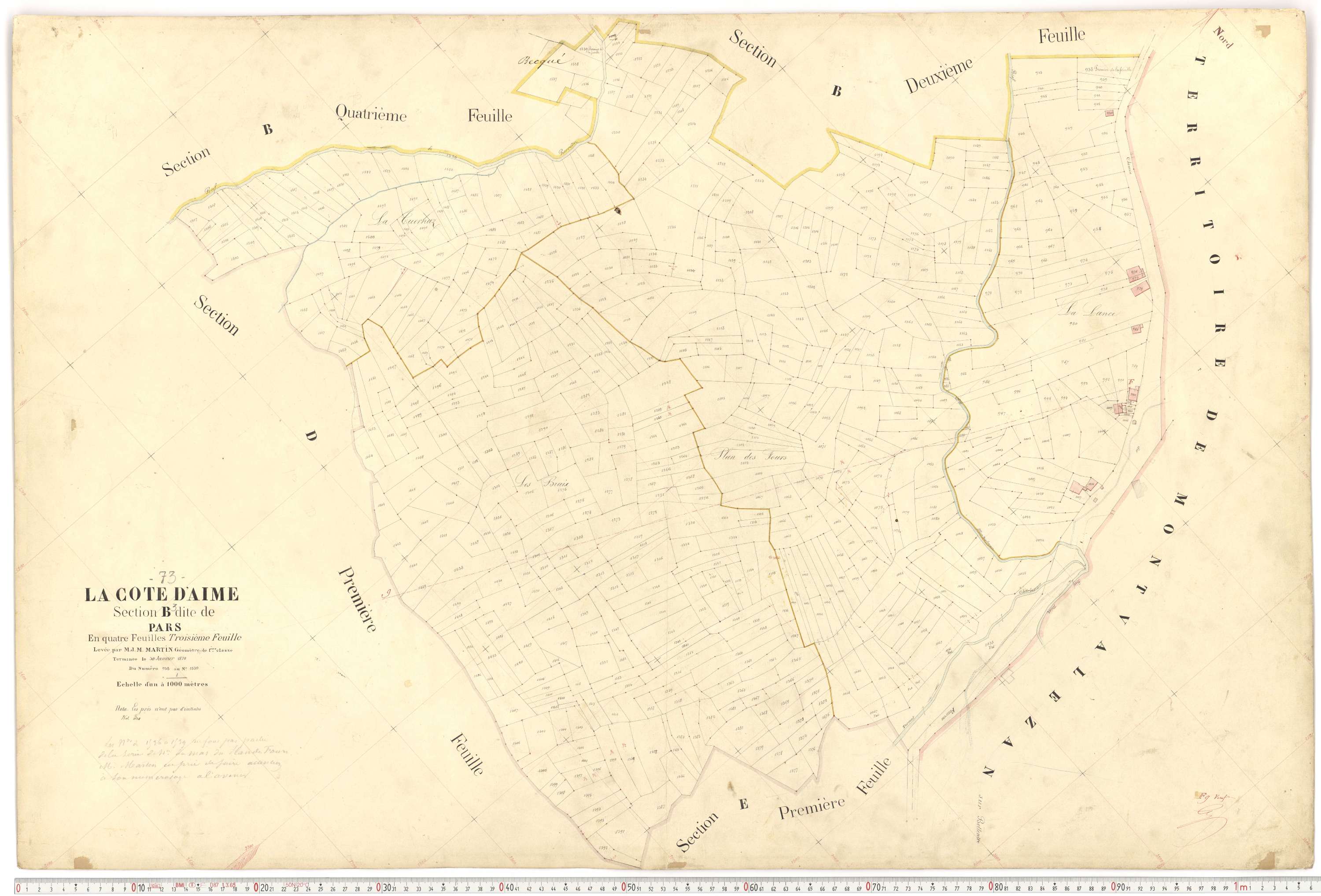 La Côte-d'Aime - Plans cadastraux du premier cadastre français.