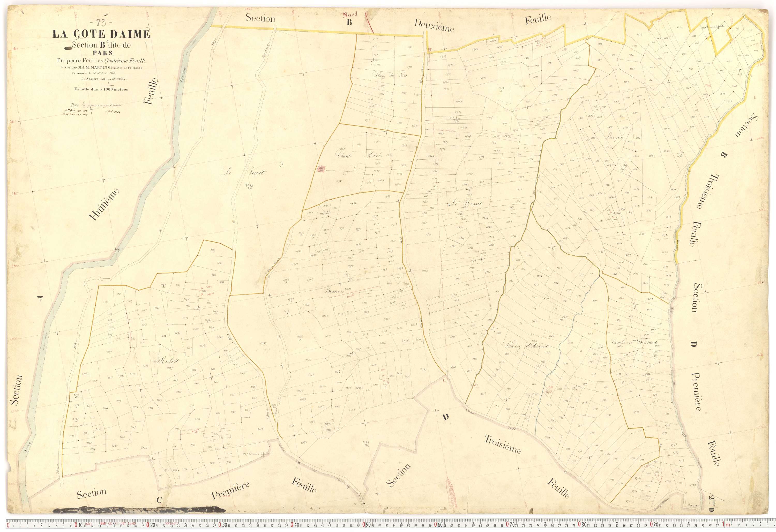 La Côte-d'Aime - Plans cadastraux du premier cadastre français.