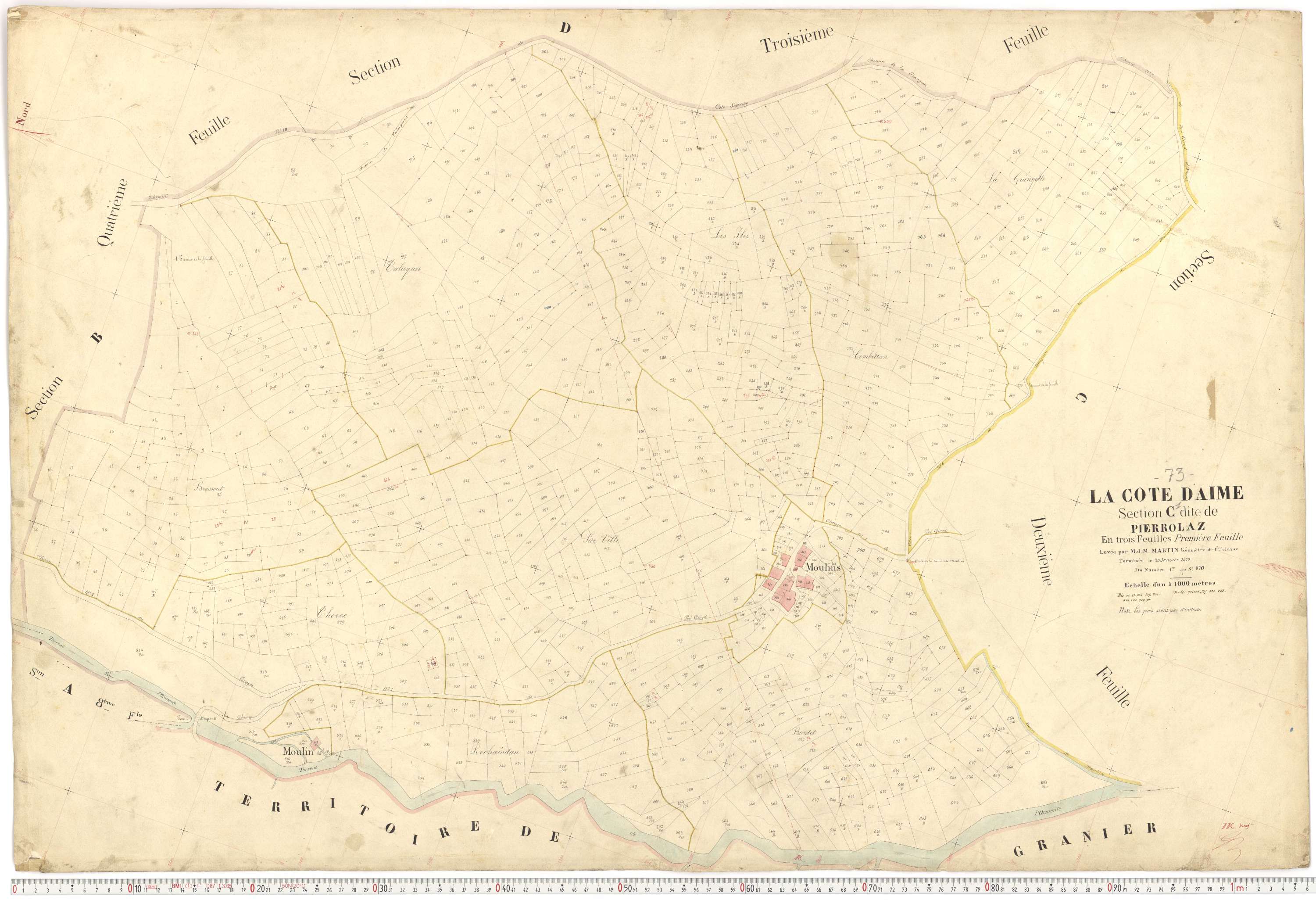 La Côte-d'Aime - Plans cadastraux du premier cadastre français.