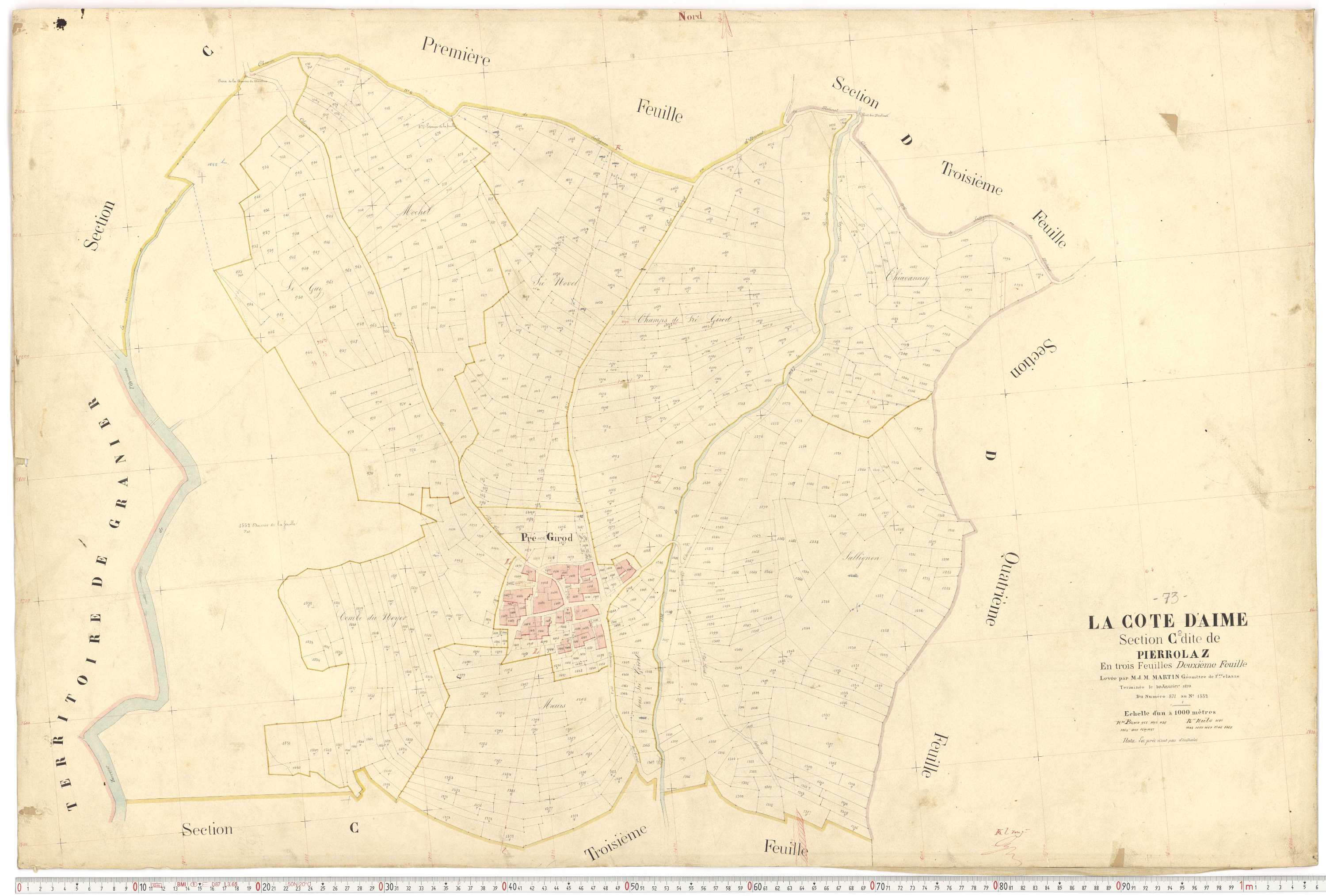 La Côte-d'Aime - Plans cadastraux du premier cadastre français.
