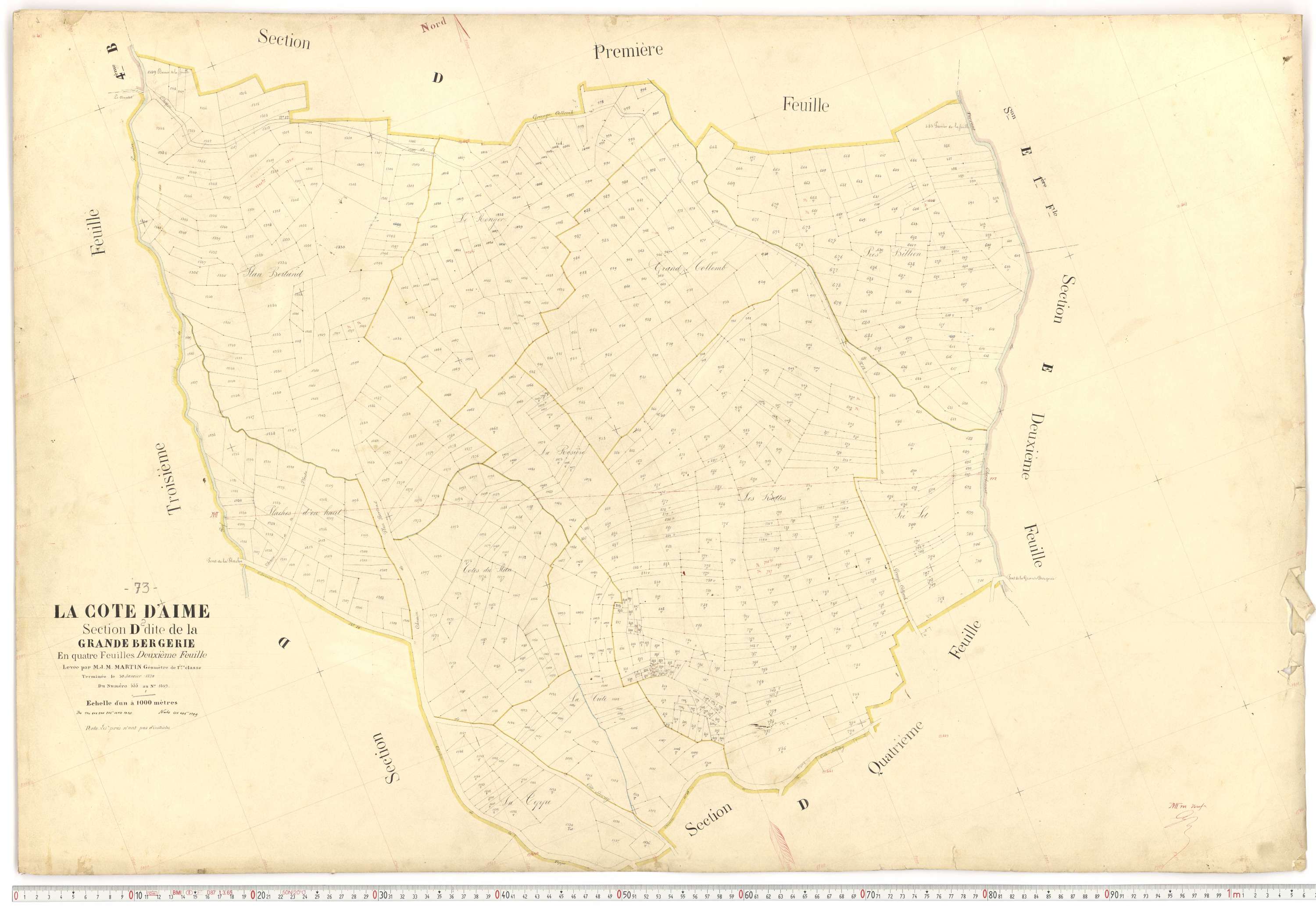 La Côte-d'Aime - Plans cadastraux du premier cadastre français.