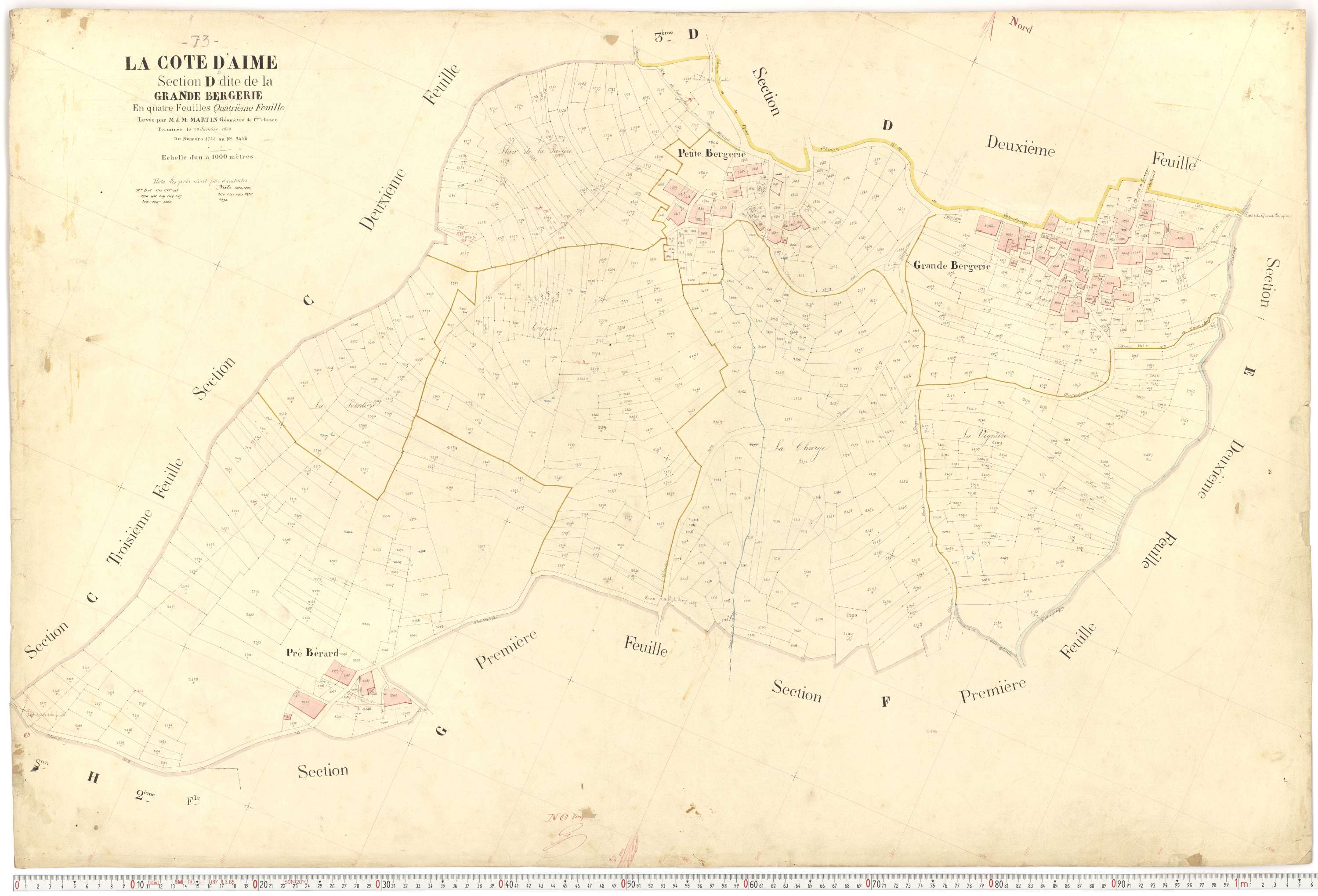 La Côte-d'Aime - Plans cadastraux du premier cadastre français.