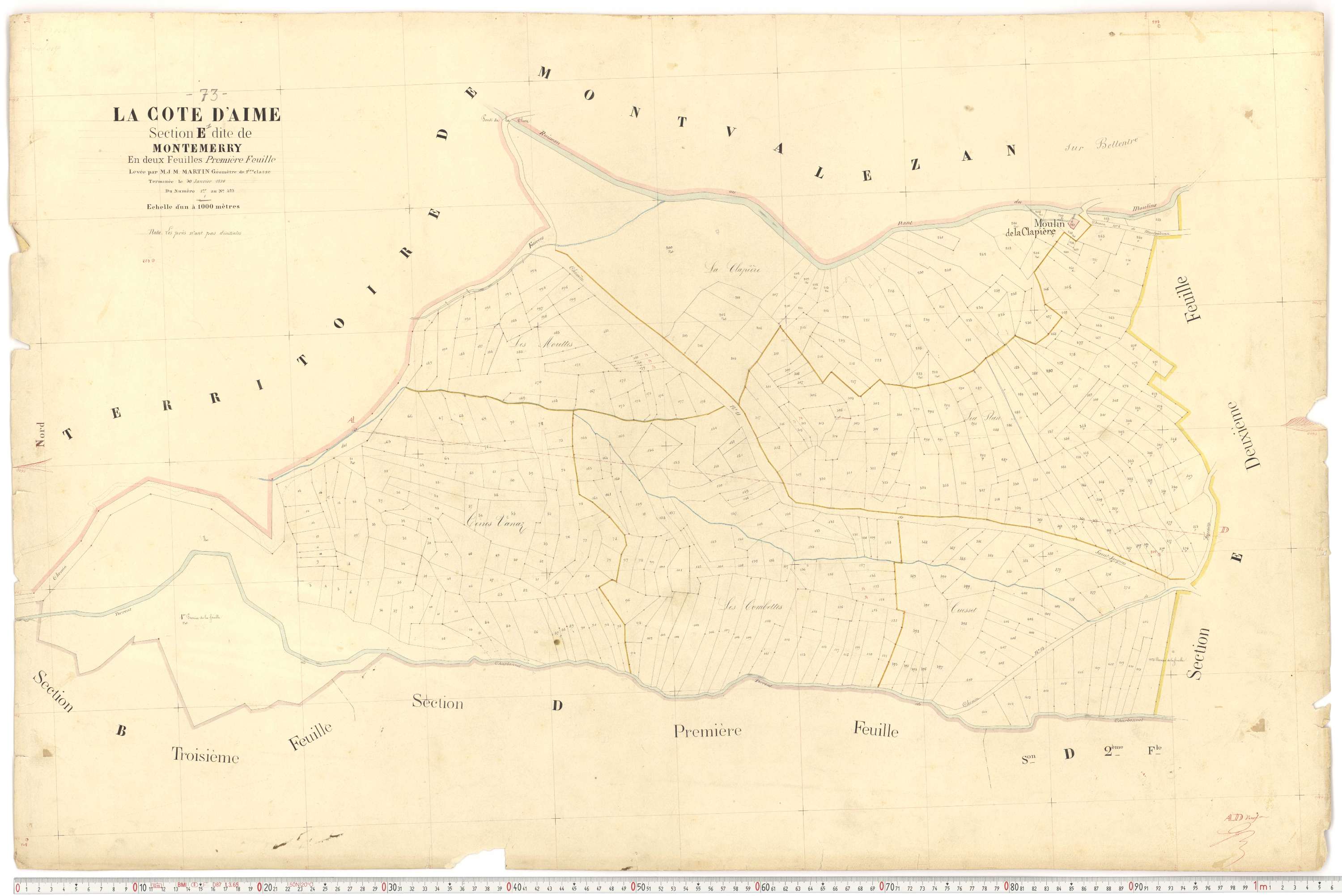 La Côte-d'Aime - Plans cadastraux du premier cadastre français.