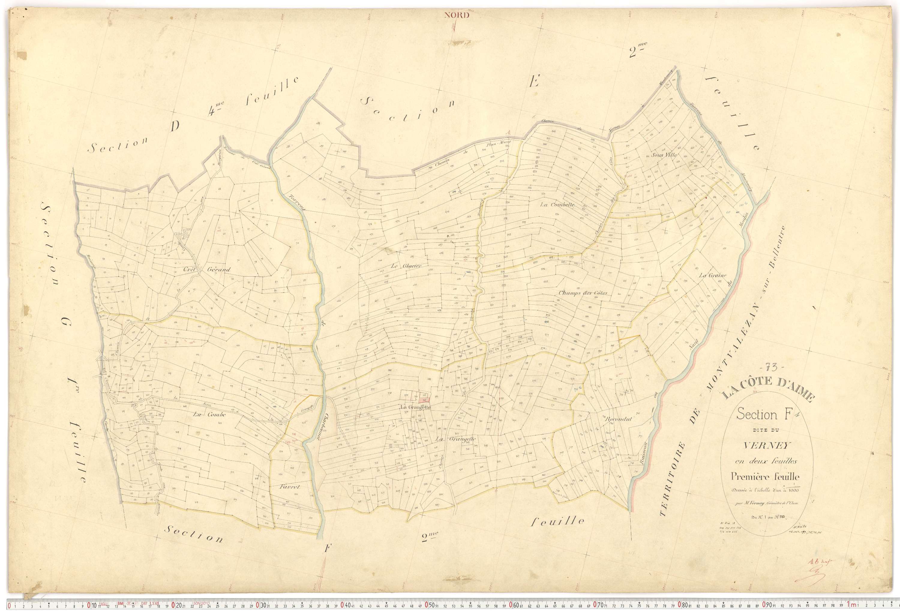 La Côte-d'Aime - Plans cadastraux du premier cadastre français.