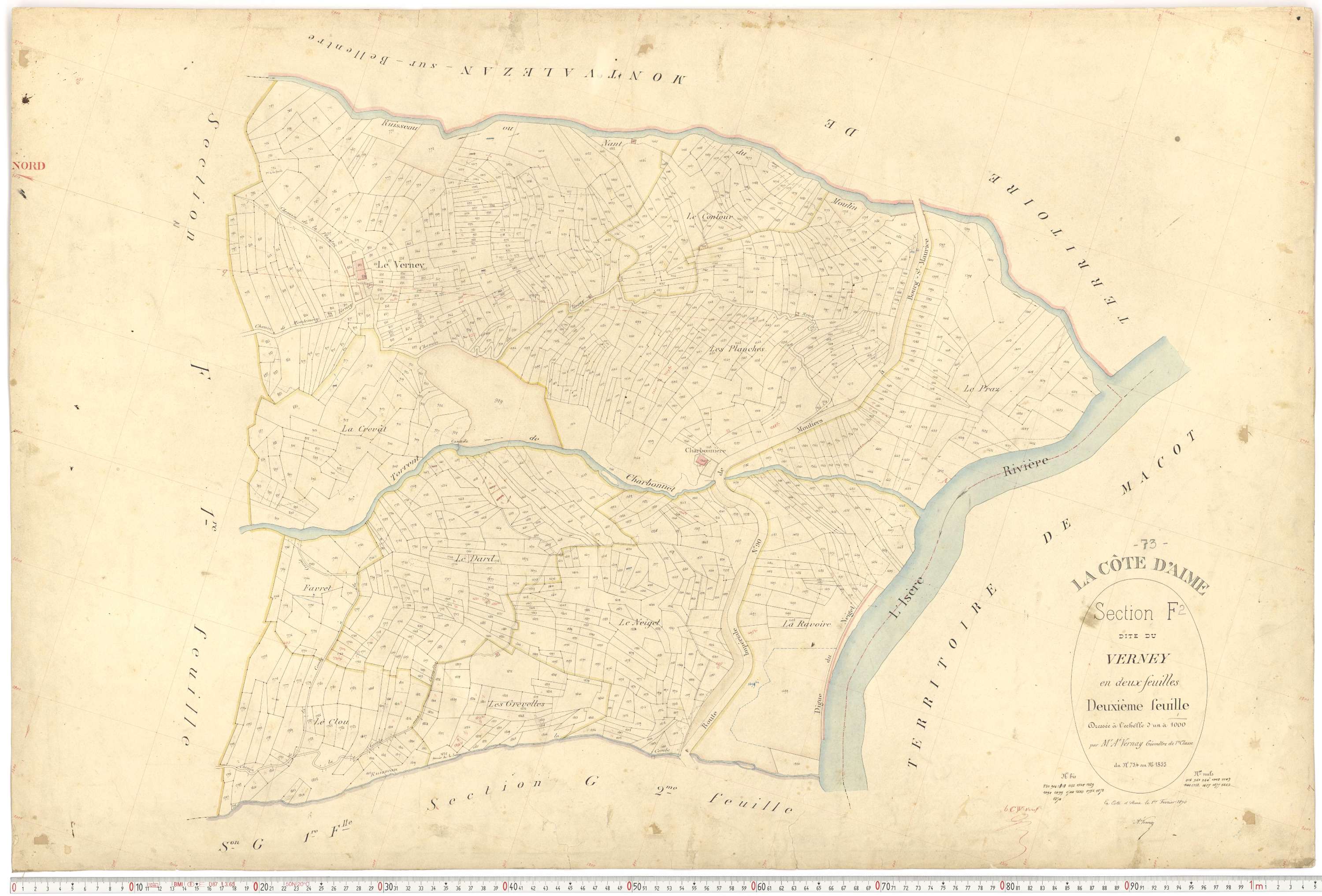 La Côte-d'Aime - Plans cadastraux du premier cadastre français.
