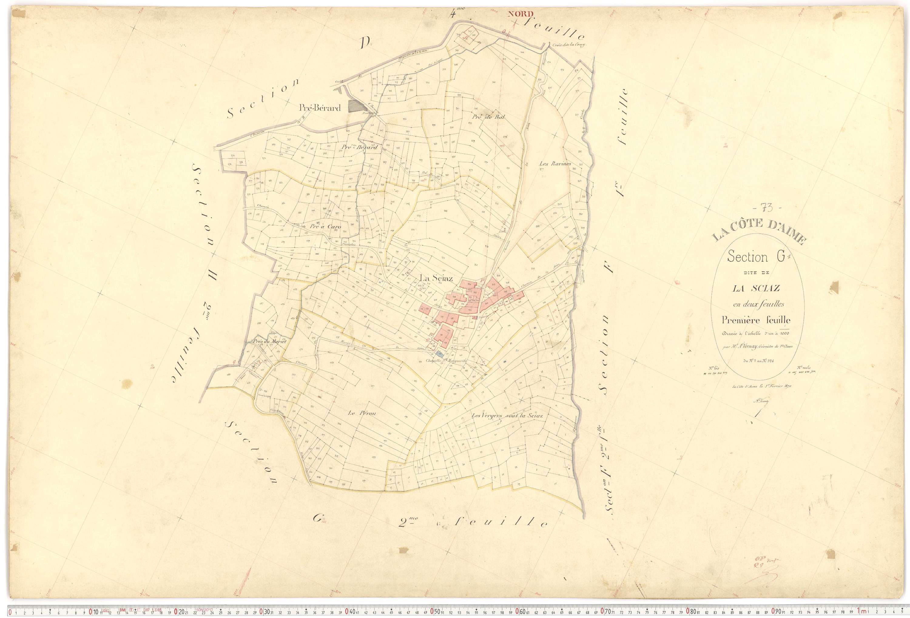 La Côte-d'Aime - Plans cadastraux du premier cadastre français.