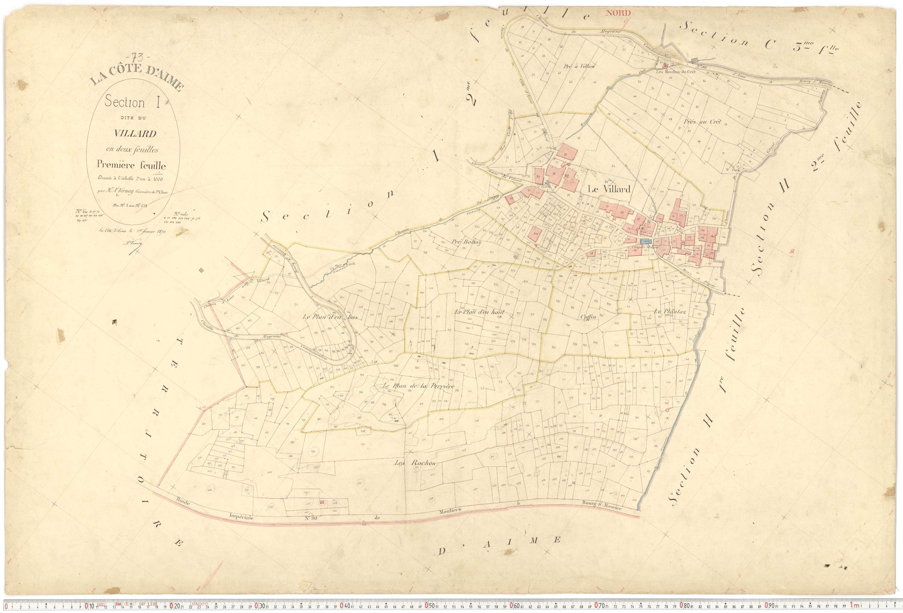 La Côte-d'Aime - Plans cadastraux du premier cadastre français.