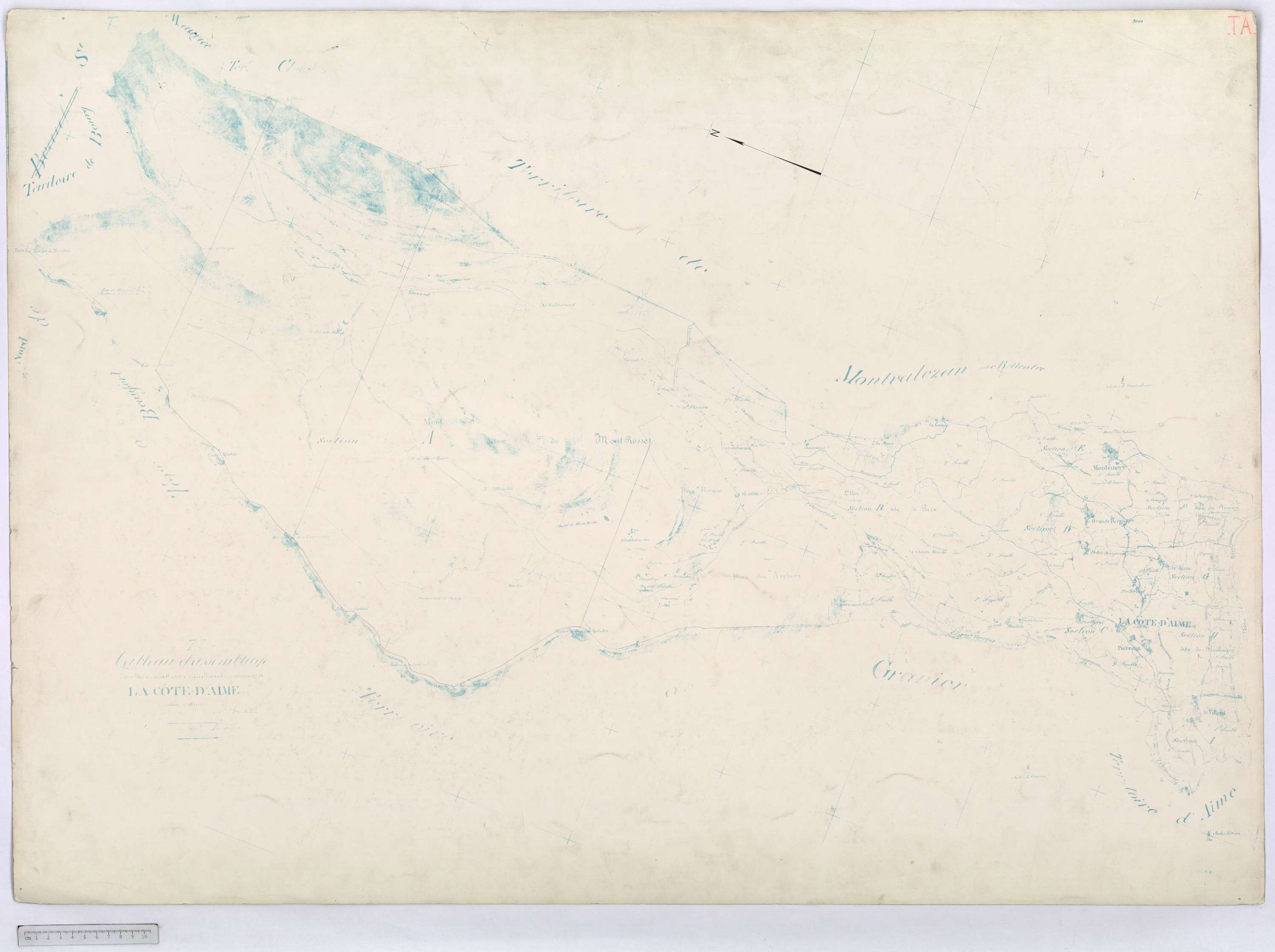 La Côte-d'Aime - Cadastre rénové et remembré (1970).