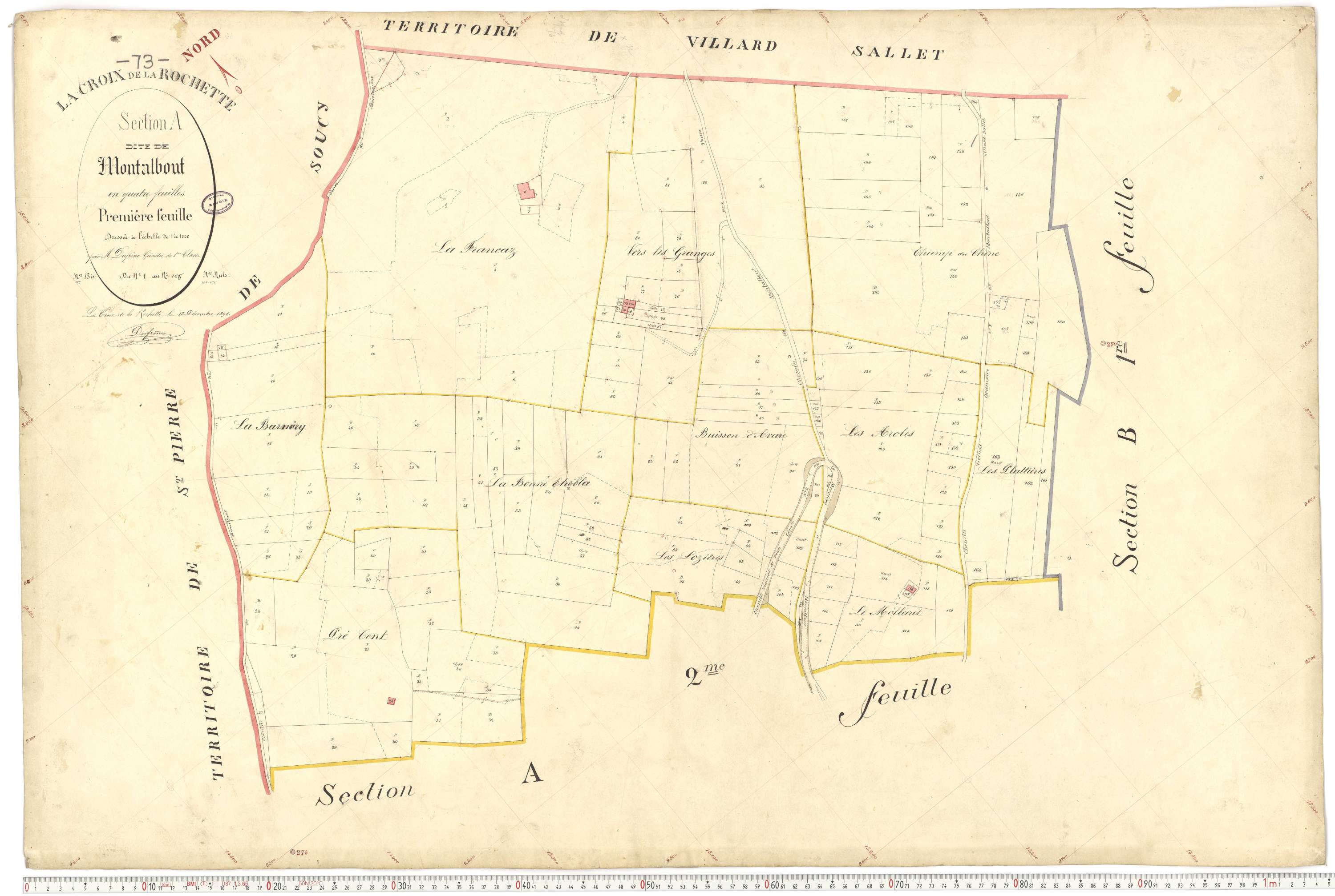 La Croix-de-la-Rochette - Plans cadastraux du premier cadastre français.