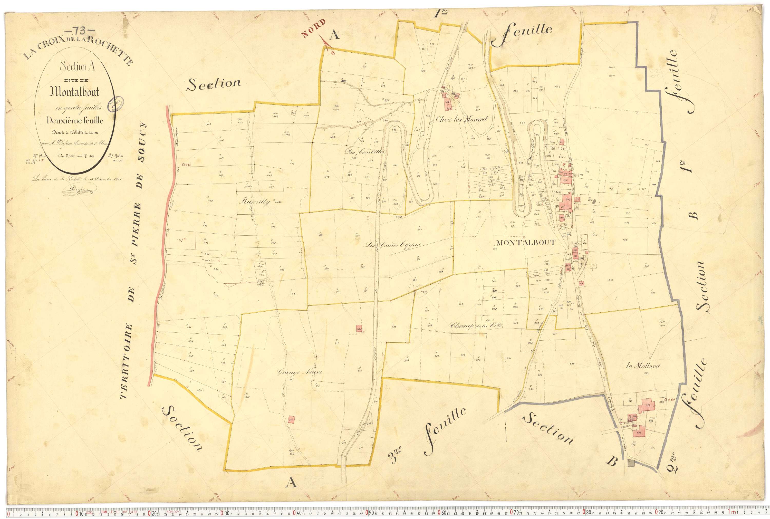 La Croix-de-la-Rochette - Plans cadastraux du premier cadastre français.