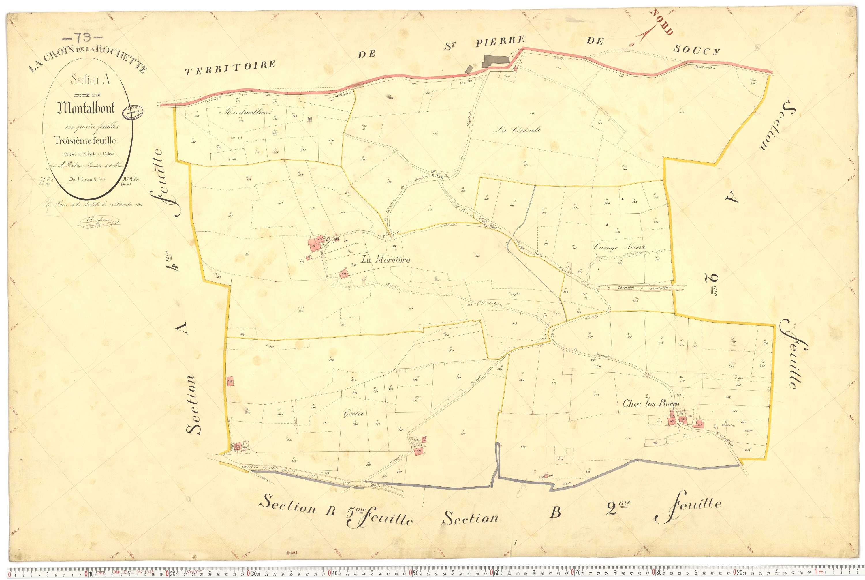 La Croix-de-la-Rochette - Plans cadastraux du premier cadastre français.