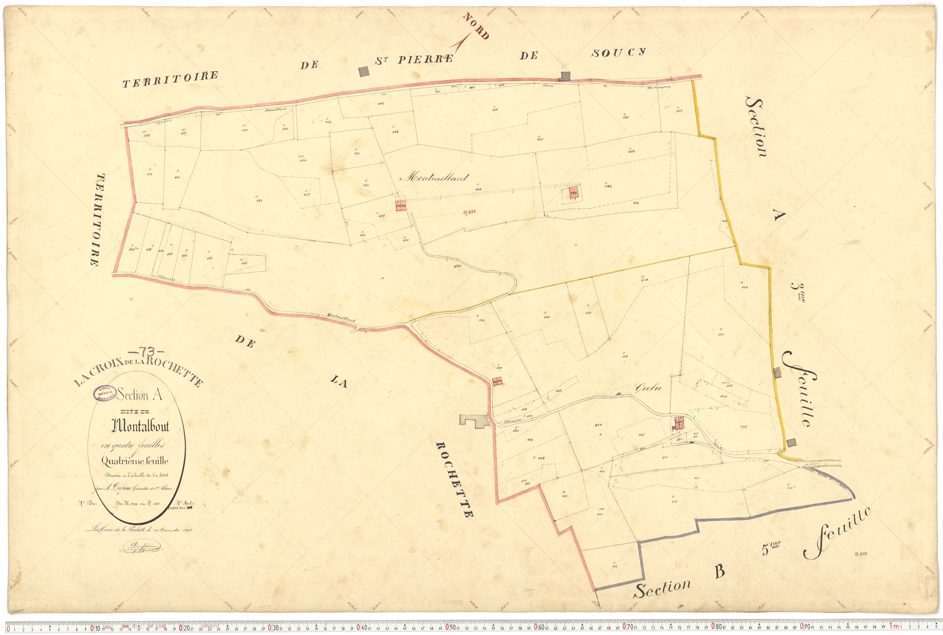 La Croix-de-la-Rochette - Plans cadastraux du premier cadastre français.