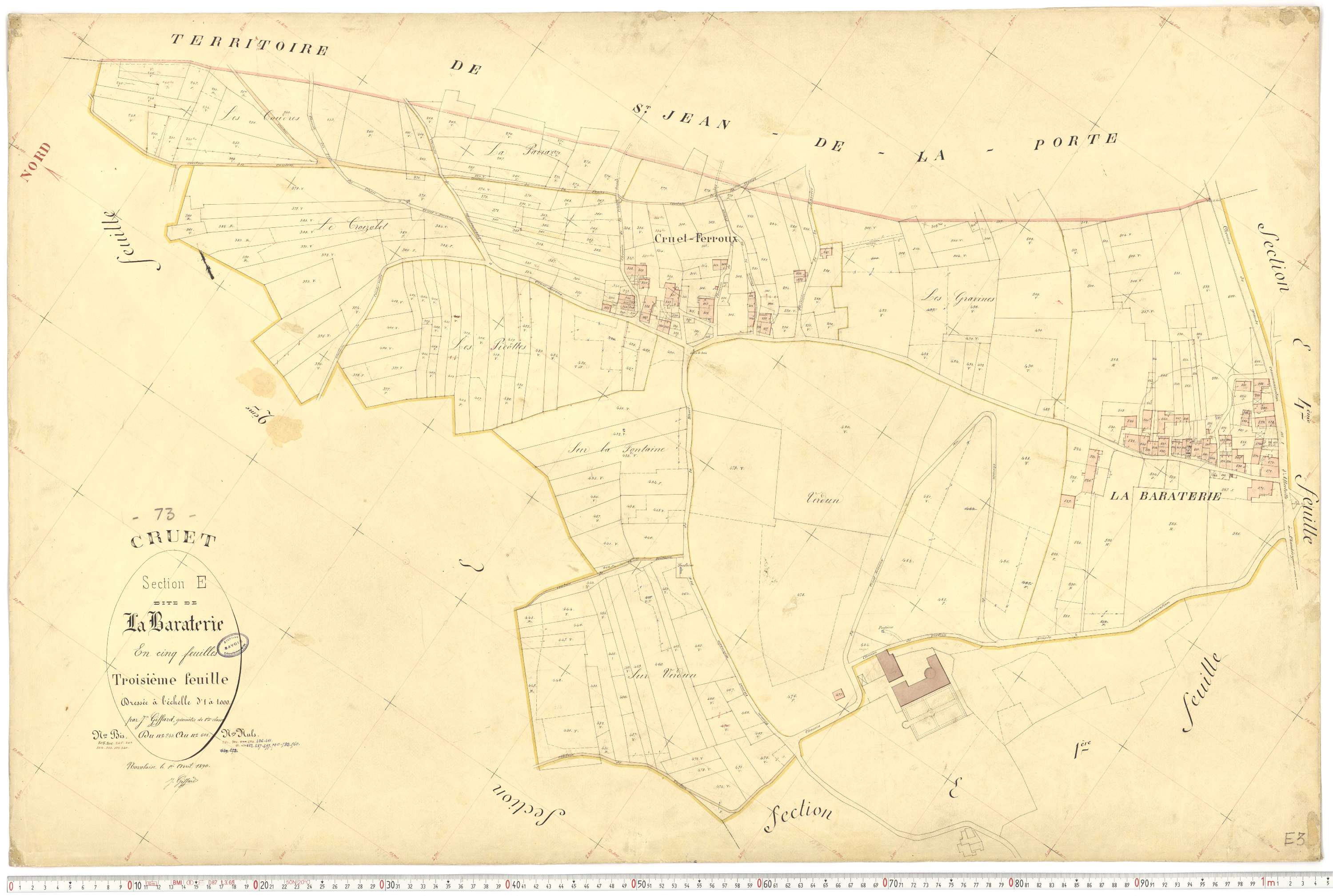 Cruet - Cadastre français (1892).