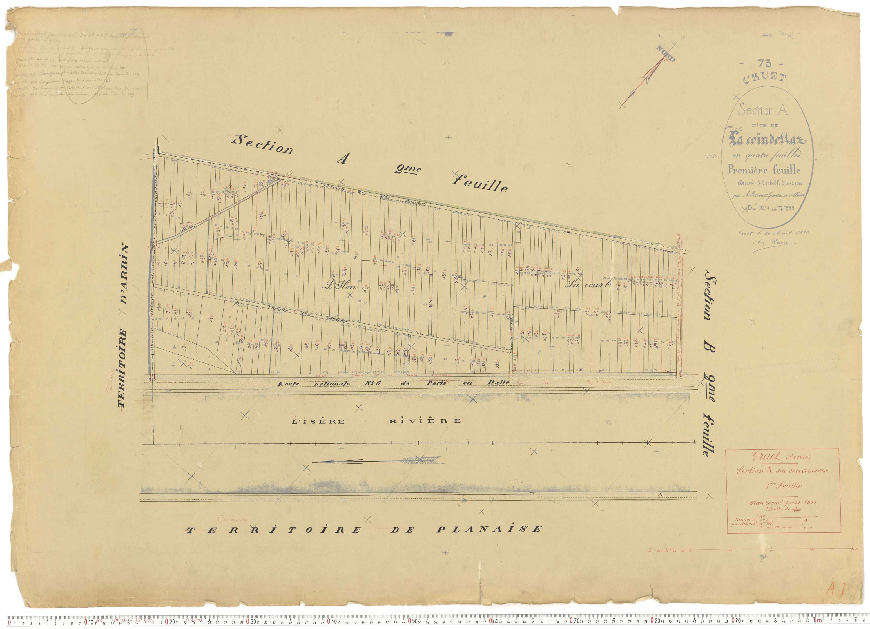 Cruet - Cadastre rénové, version de travail (1935).