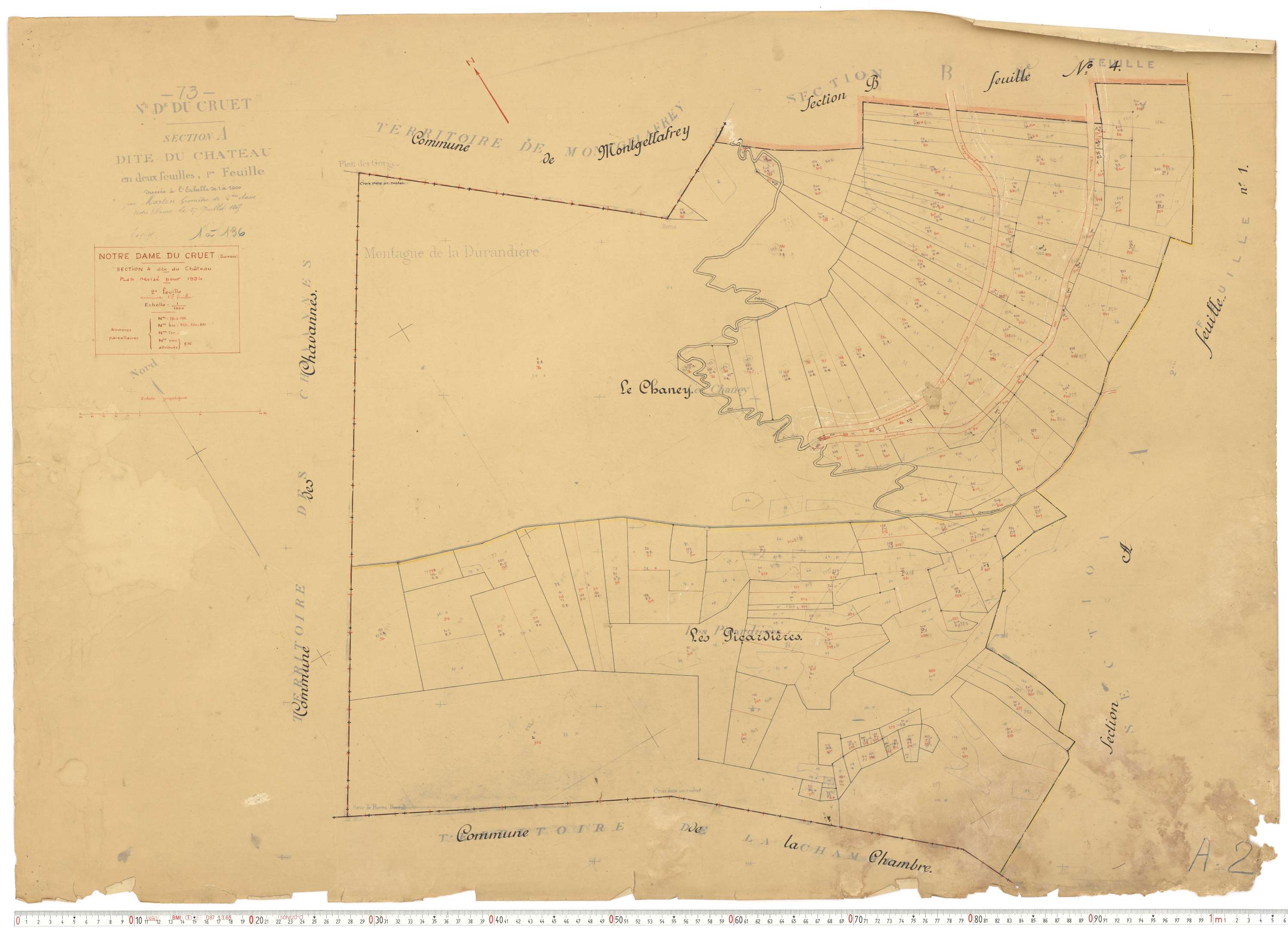 Cruet - Plans cadastraux du cadastre rénové.