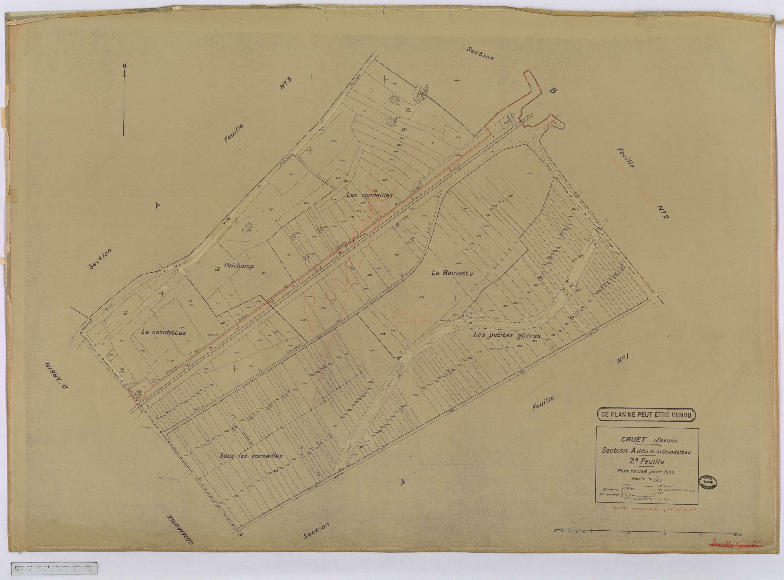 Cruet - Cadastre rénové, version définitive (1935).